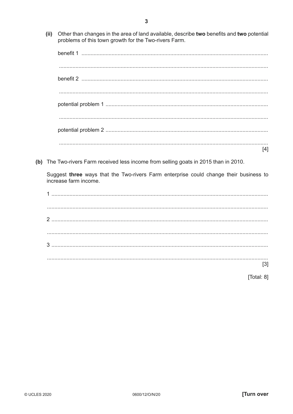 Cambridge IGCSE Agriculture 0600 2020 Oct/Nov Paper 1 · Variant 2 question paper, page 3 of 16