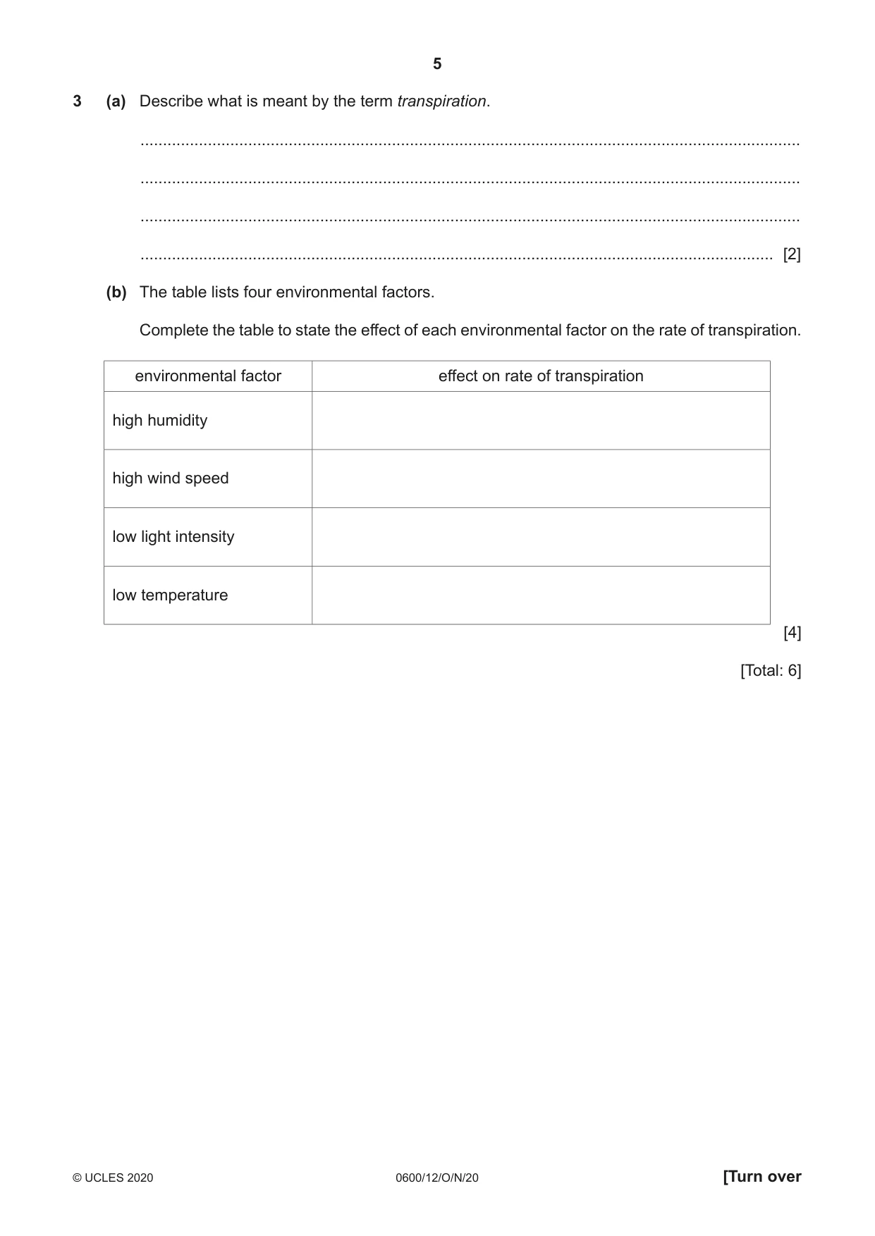 Cambridge IGCSE Agriculture 0600 2020 Oct/Nov Paper 1 · Variant 2 question paper, page 5 of 16
