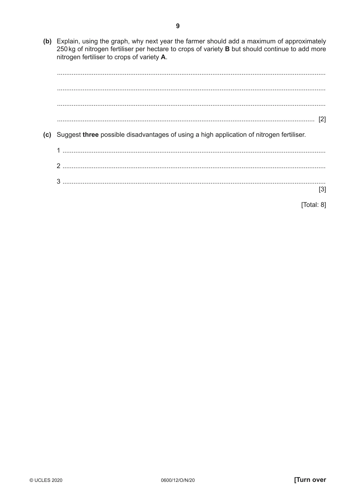 Cambridge IGCSE Agriculture 0600 2020 Oct/Nov Paper 1 · Variant 2 question paper, page 9 of 16