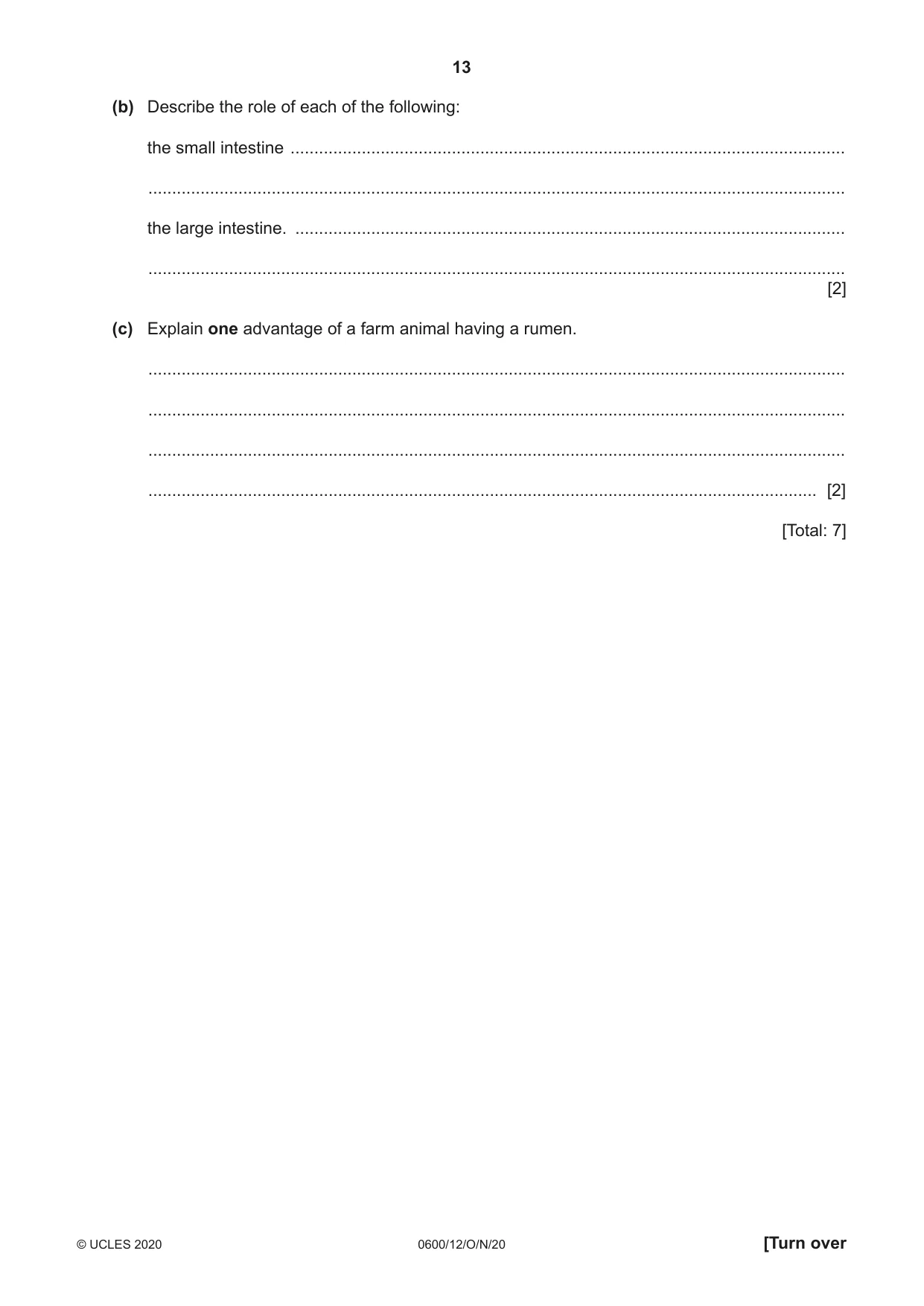 Cambridge IGCSE Agriculture 0600 2020 Oct/Nov Paper 1 · Variant 2 question paper, page 13 of 16