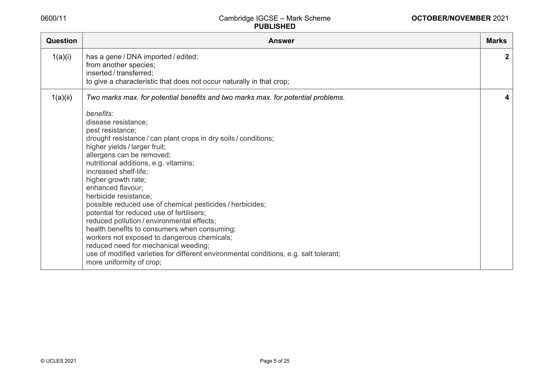 Mark scheme, page 5 of 25