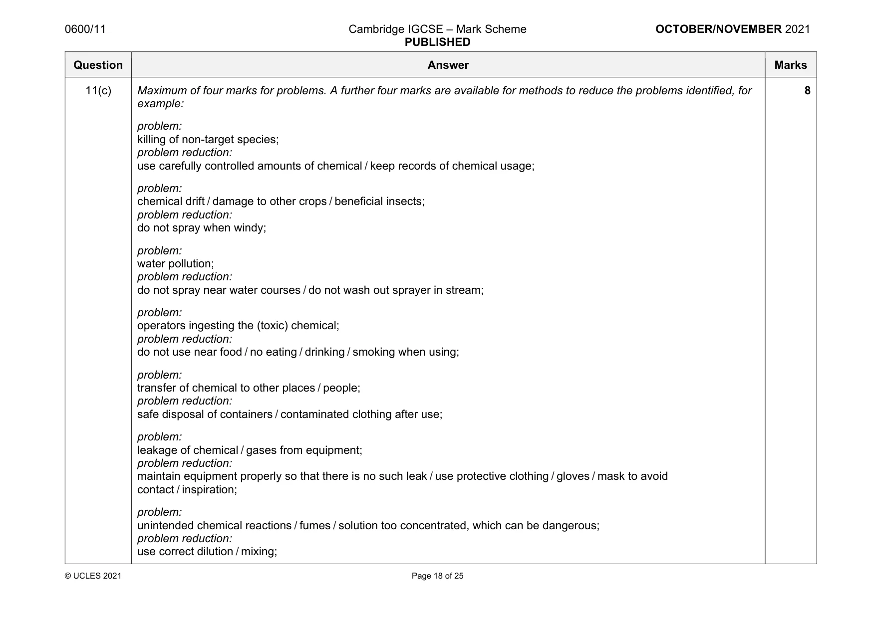 Mark scheme, page 18 of 25