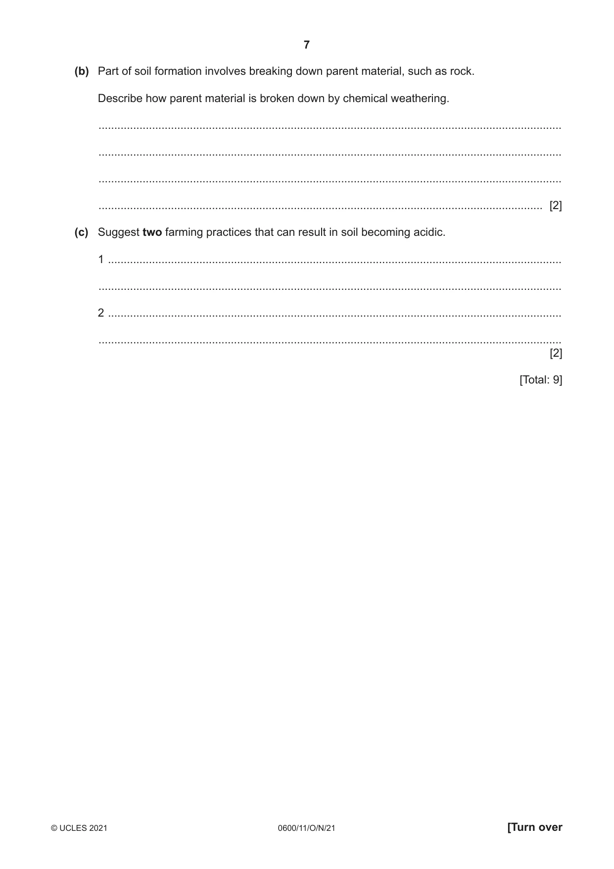 Cambridge IGCSE Agriculture 0600 2021 Oct/Nov Paper 1 · Variant 1 question paper, page 7 of 24