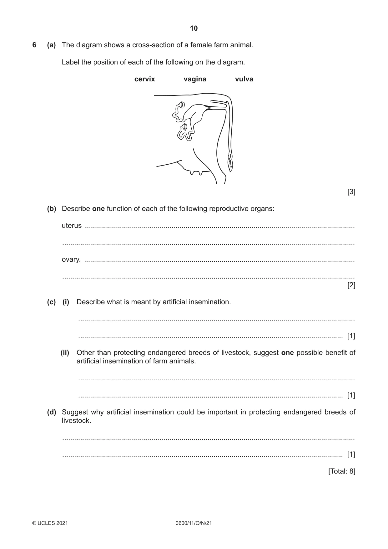 Cambridge IGCSE Agriculture 0600 2021 Oct/Nov Paper 1 · Variant 1 question paper, page 10 of 24
