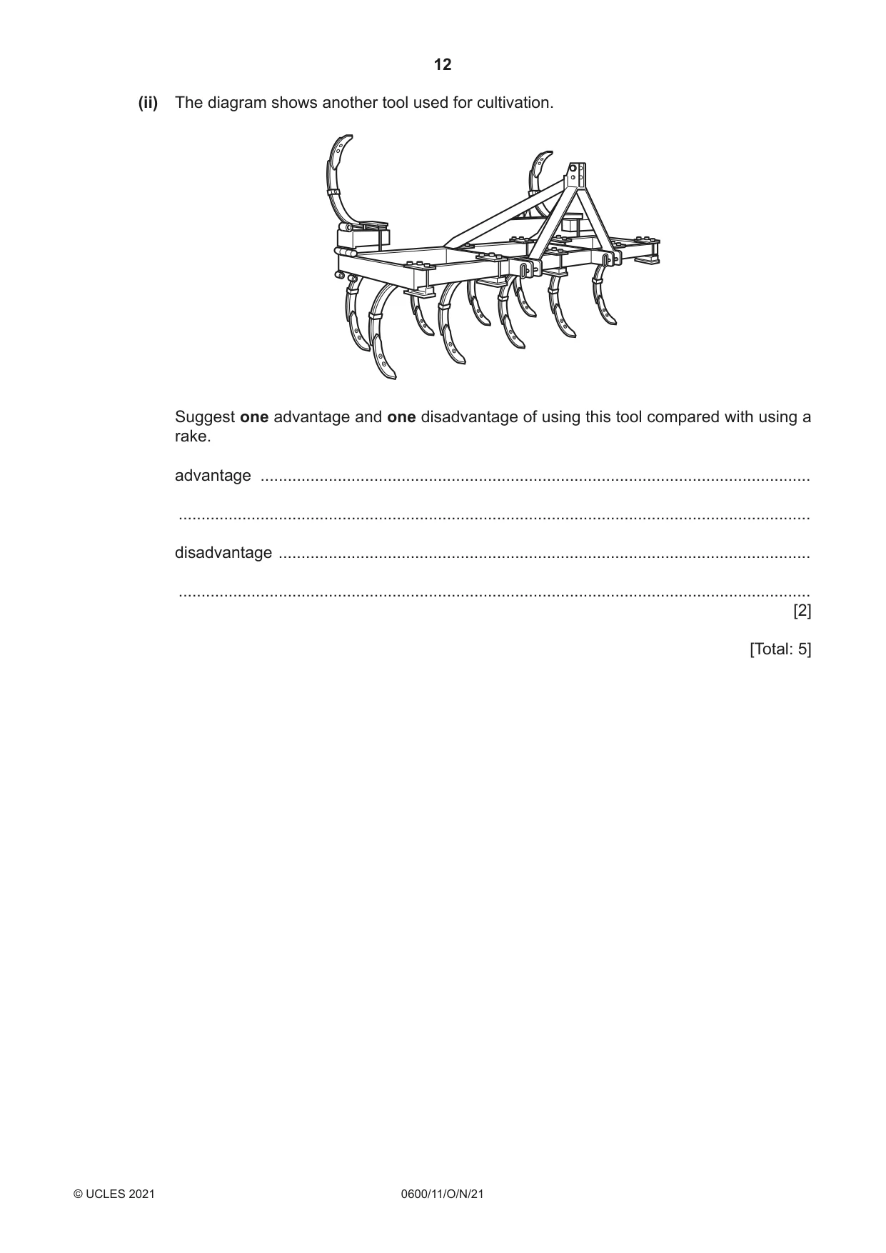 Cambridge IGCSE Agriculture 0600 2021 Oct/Nov Paper 1 · Variant 1 question paper, page 12 of 24