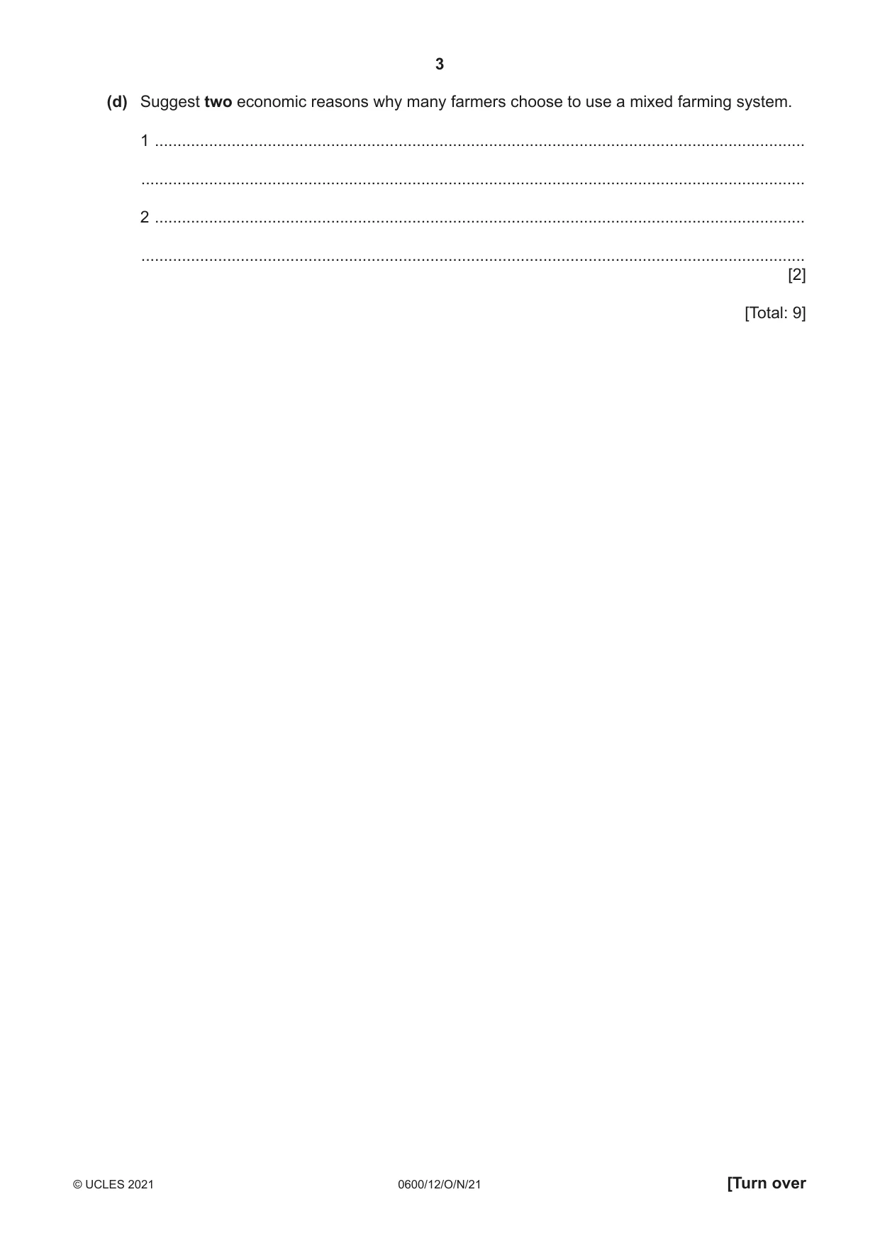 Cambridge IGCSE Agriculture 0600 2021 Oct/Nov Paper 1 · Variant 2 question paper, page 3 of 24