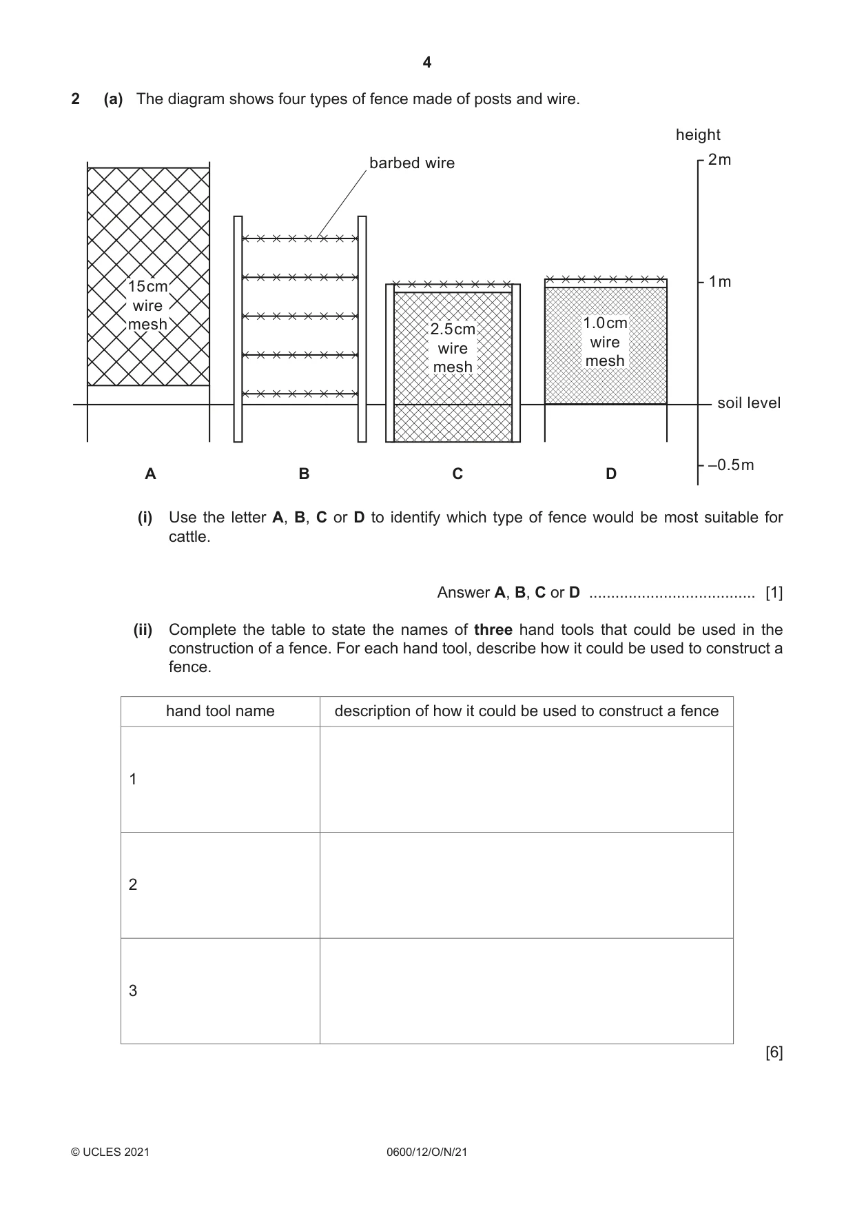 Cambridge IGCSE Agriculture 0600 2021 Oct/Nov Paper 1 · Variant 2 question paper, page 4 of 24