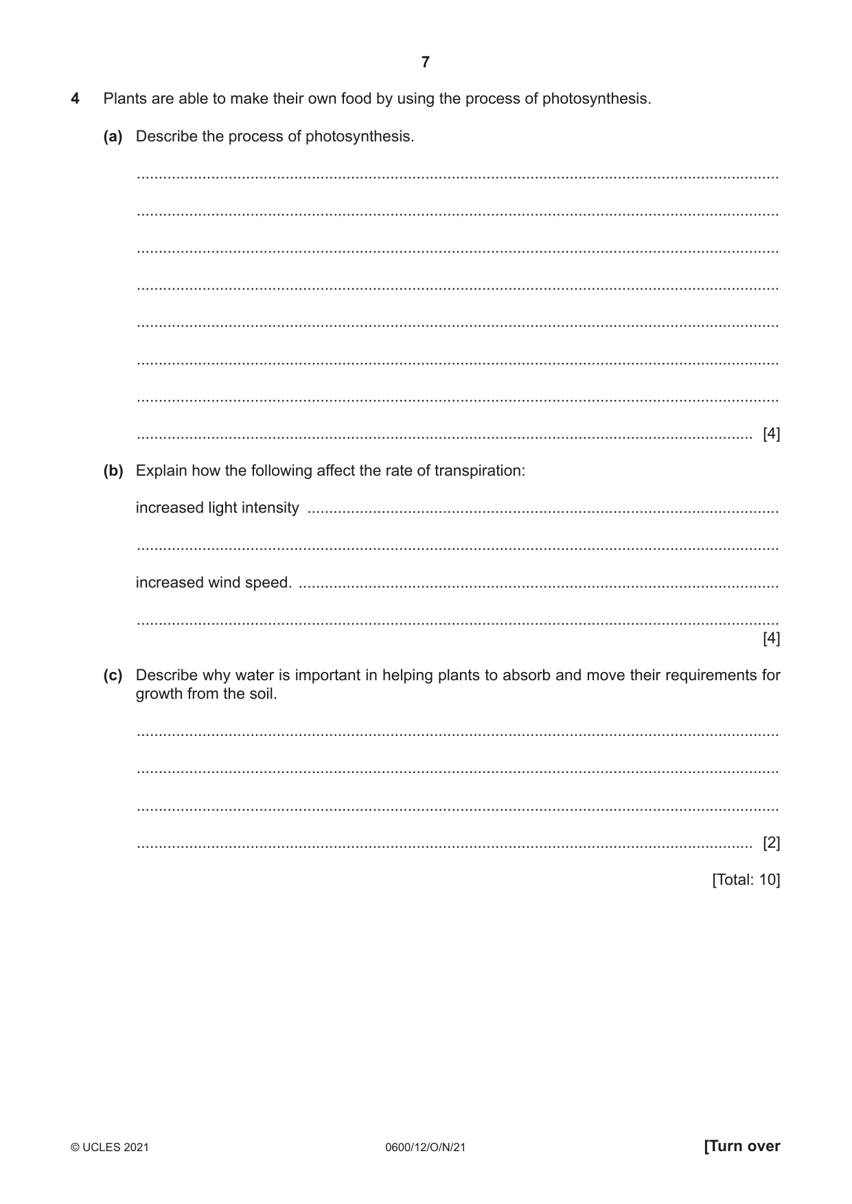 Cambridge IGCSE Agriculture 0600 2021 Oct/Nov Paper 1 · Variant 2 question paper, page 7 of 24