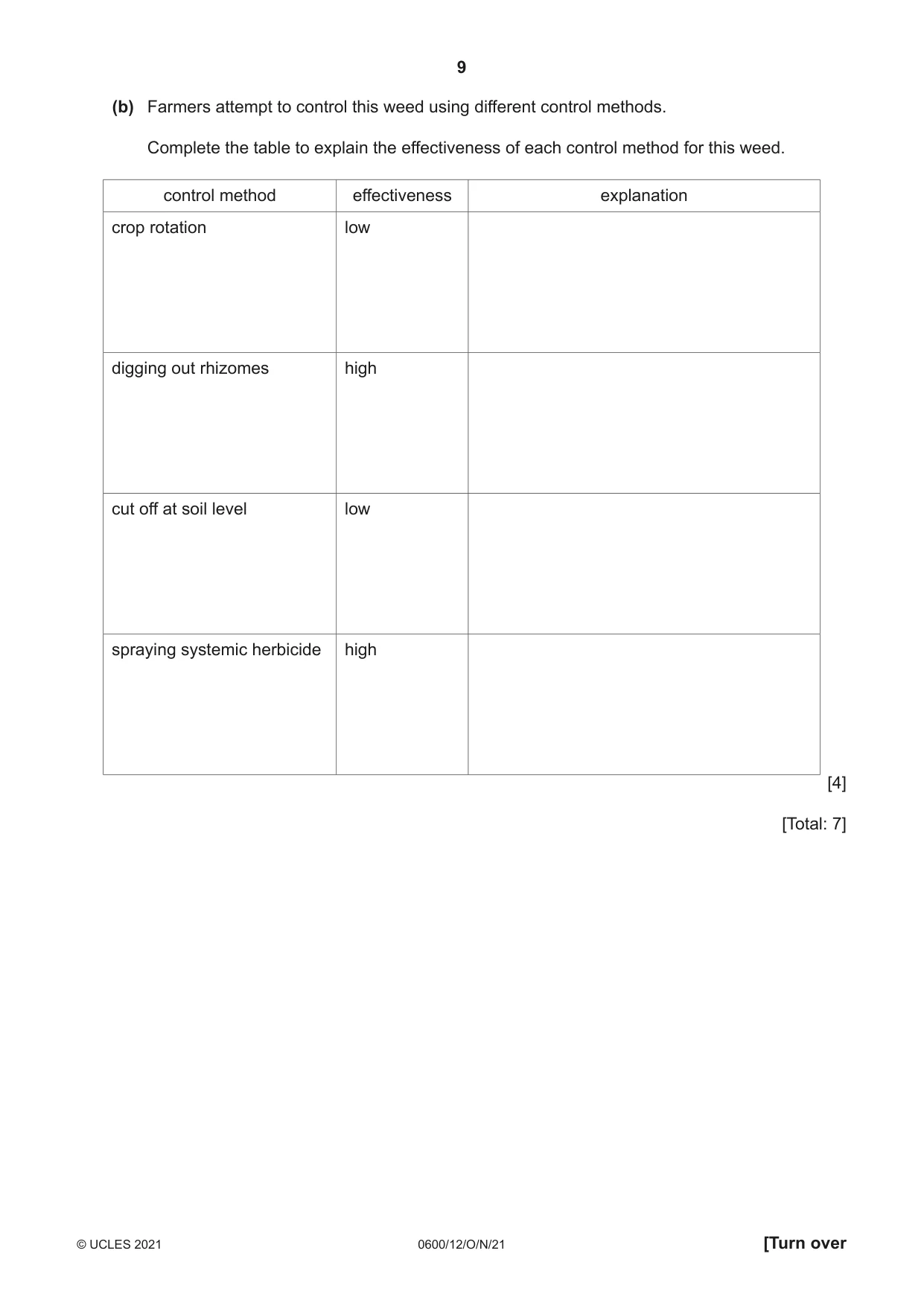 Cambridge IGCSE Agriculture 0600 2021 Oct/Nov Paper 1 · Variant 2 question paper, page 9 of 24