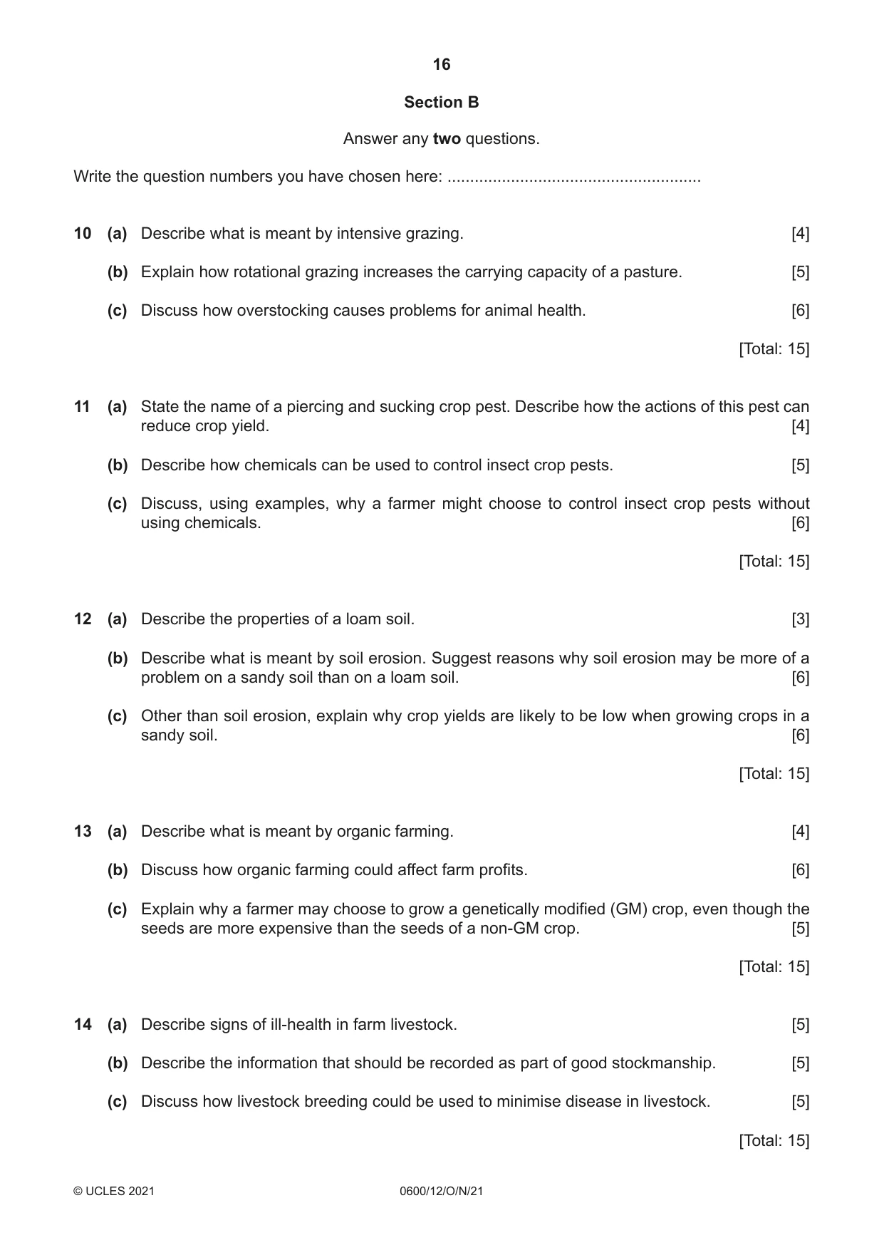 Cambridge IGCSE Agriculture 0600 2021 Oct/Nov Paper 1 · Variant 2 question paper, page 16 of 24