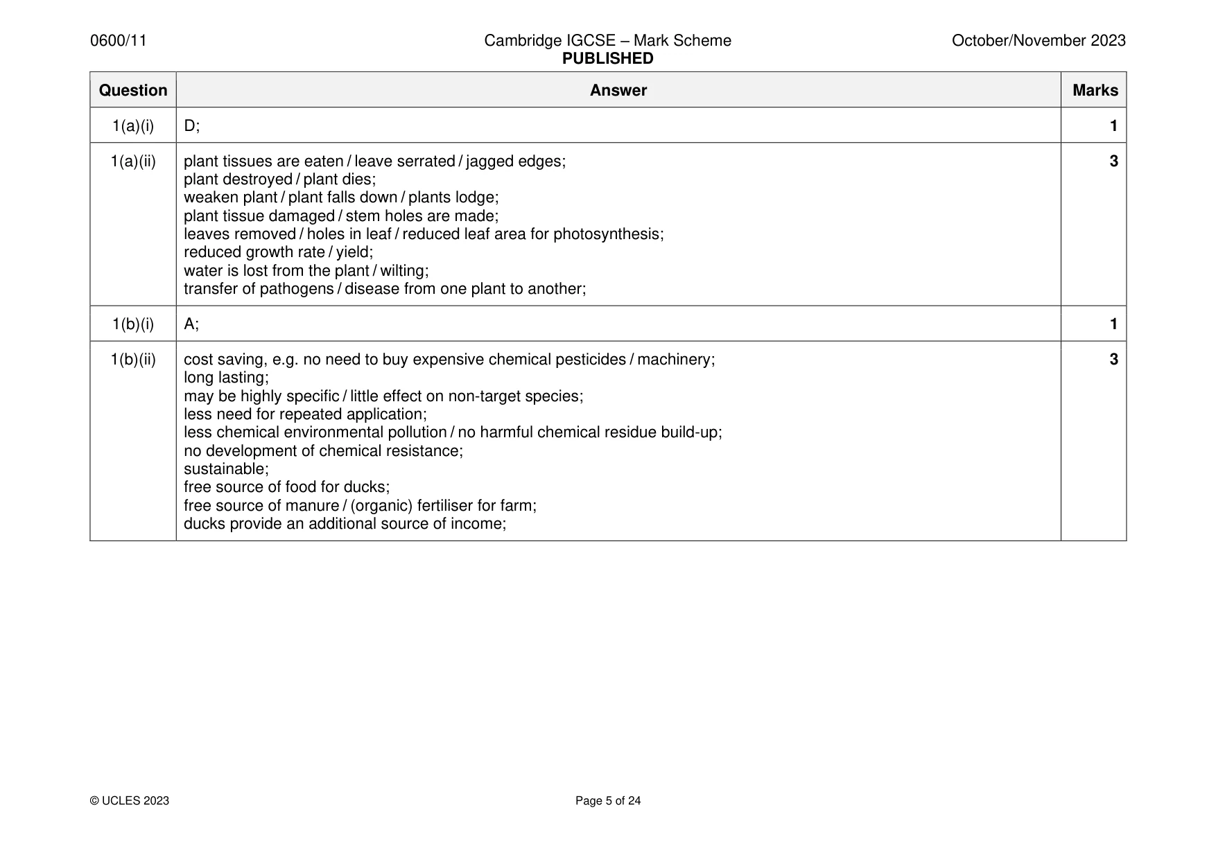 Mark scheme, page 5 of 24