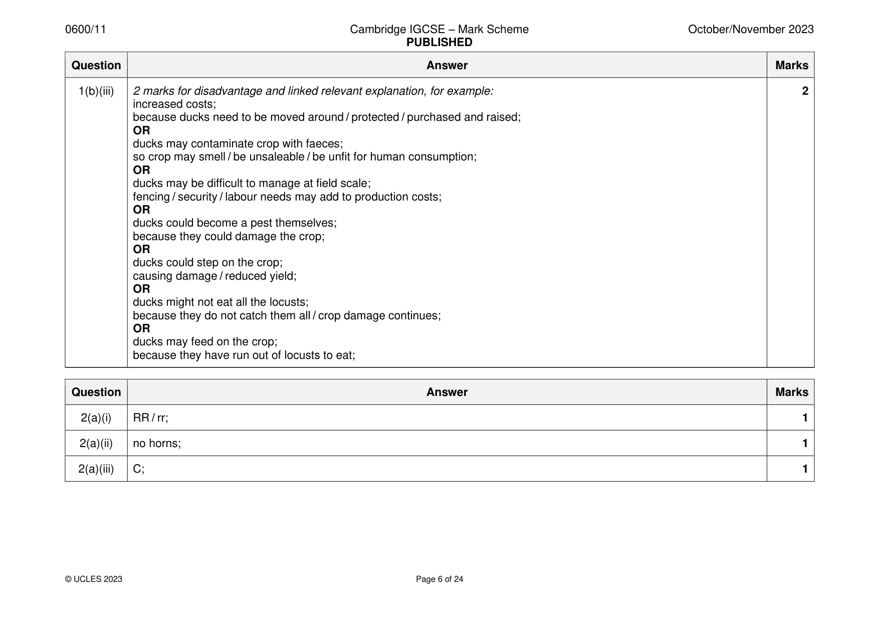 Mark scheme, page 6 of 24
