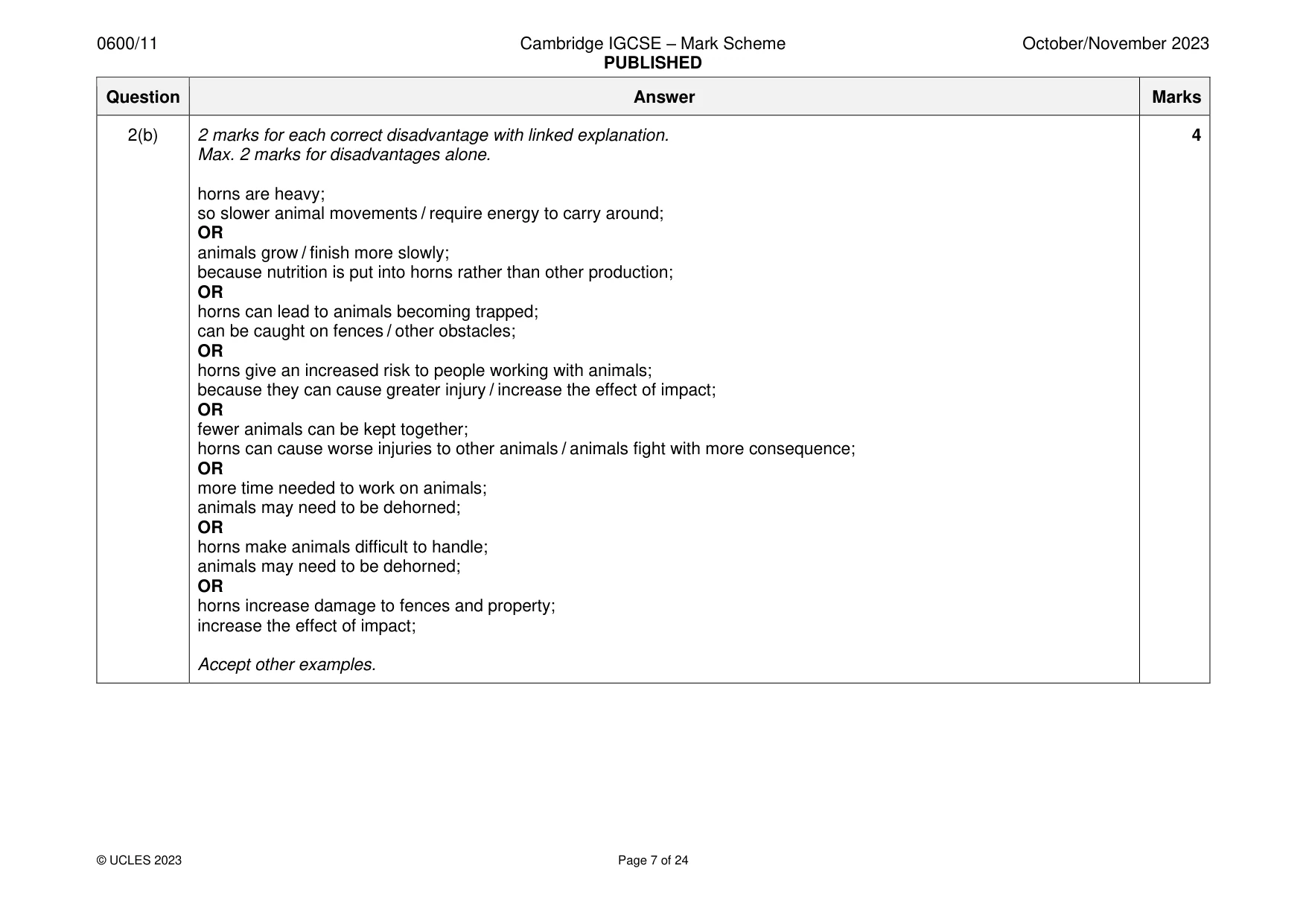 Mark scheme, page 7 of 24