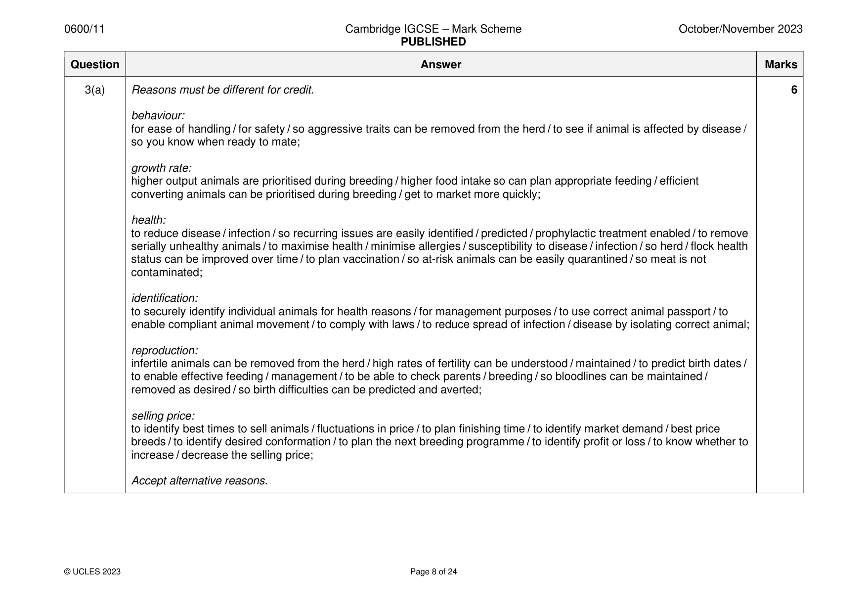 Mark scheme, page 8 of 24