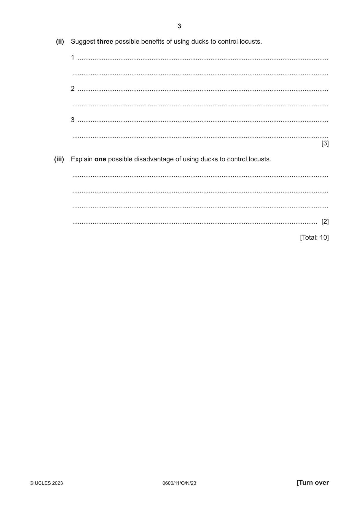 Cambridge IGCSE Agriculture 0600 2023 Oct/Nov Paper 1 · Variant 1 question paper, page 3 of 24