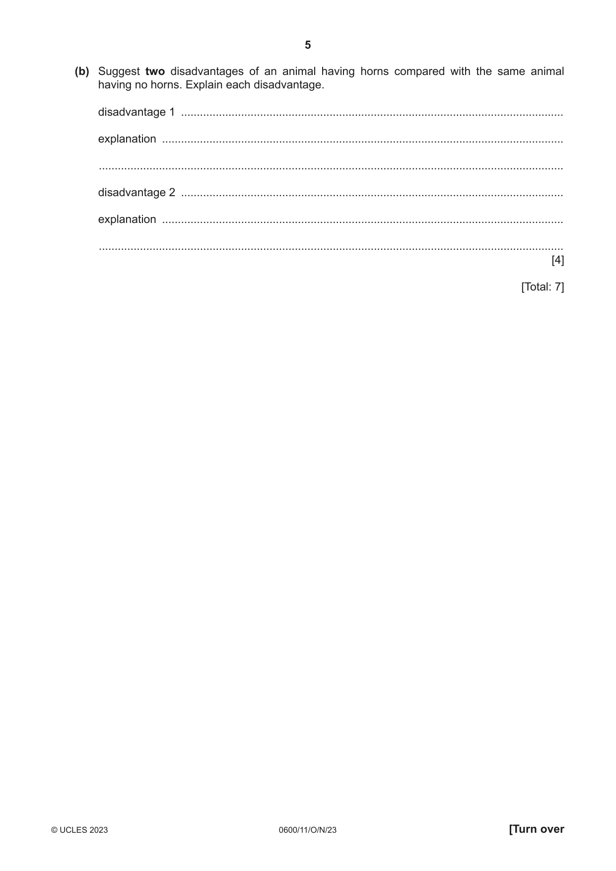 Cambridge IGCSE Agriculture 0600 2023 Oct/Nov Paper 1 · Variant 1 question paper, page 5 of 24