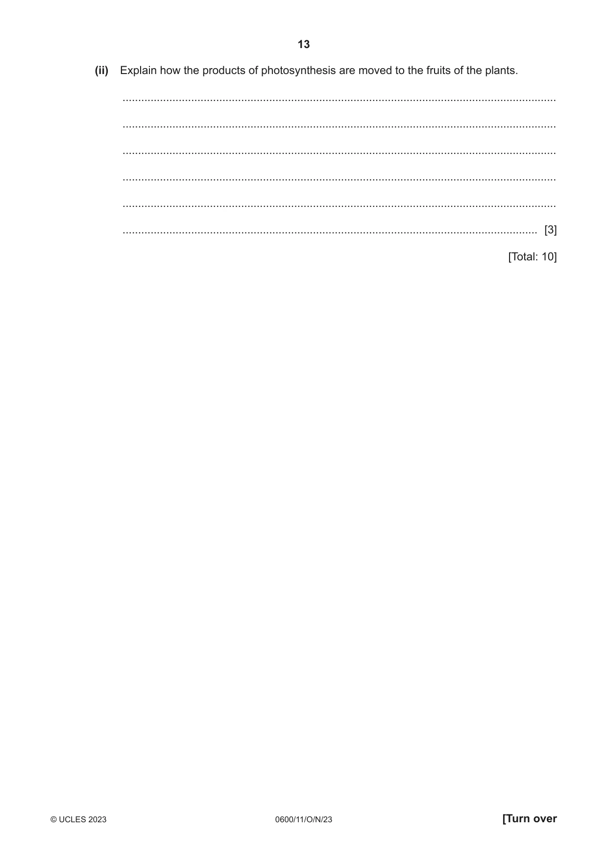 Cambridge IGCSE Agriculture 0600 2023 Oct/Nov Paper 1 · Variant 1 question paper, page 13 of 24