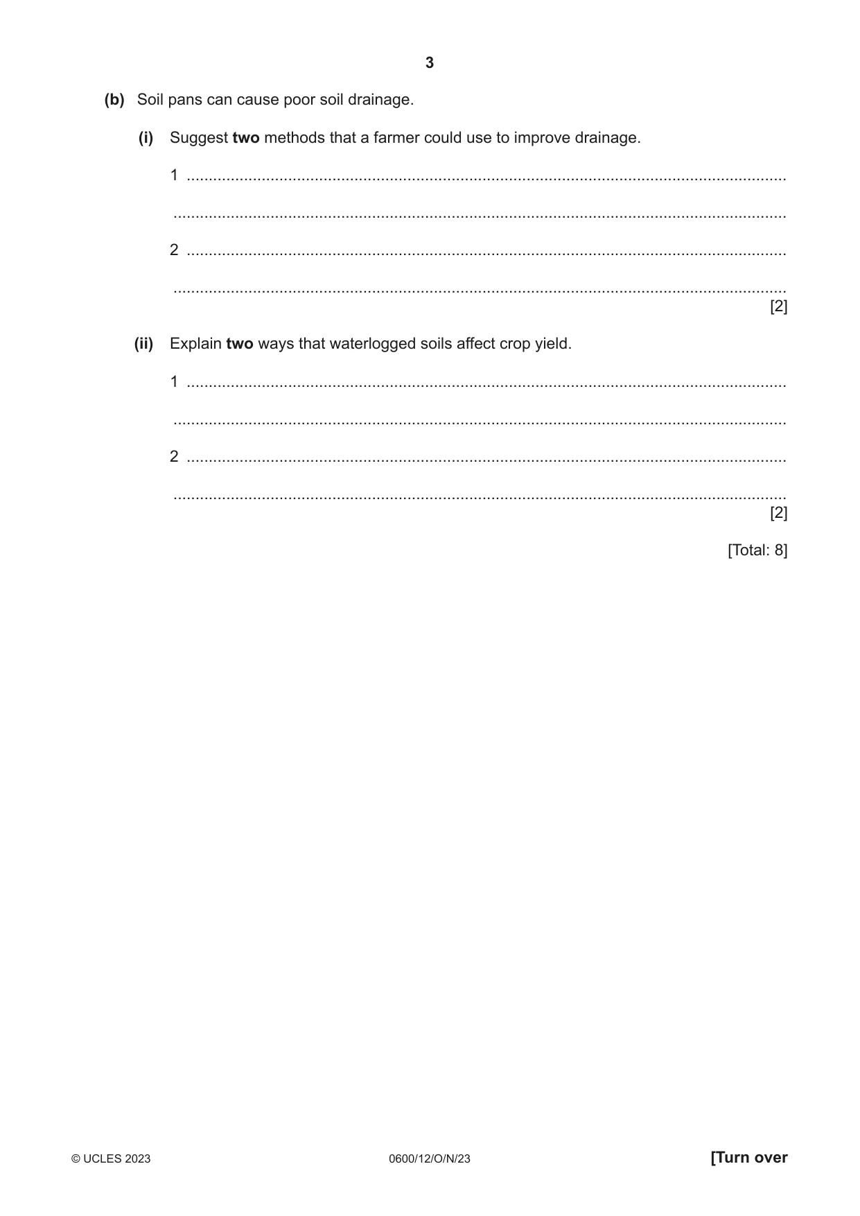 Cambridge IGCSE Agriculture 0600 2023 Oct/Nov Paper 1 · Variant 2 question paper, page 3 of 24