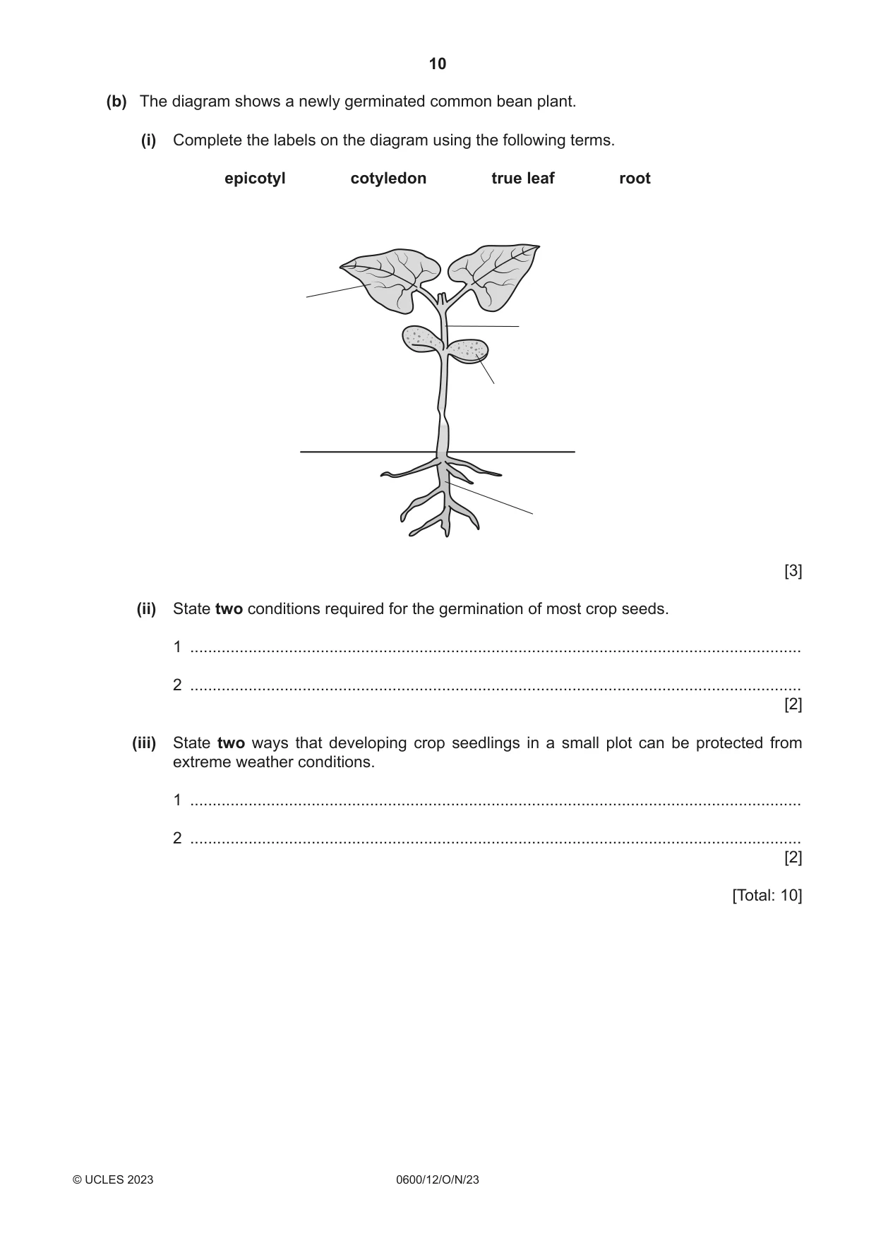 Cambridge IGCSE Agriculture 0600 2023 Oct/Nov Paper 1 · Variant 2 question paper, page 10 of 24