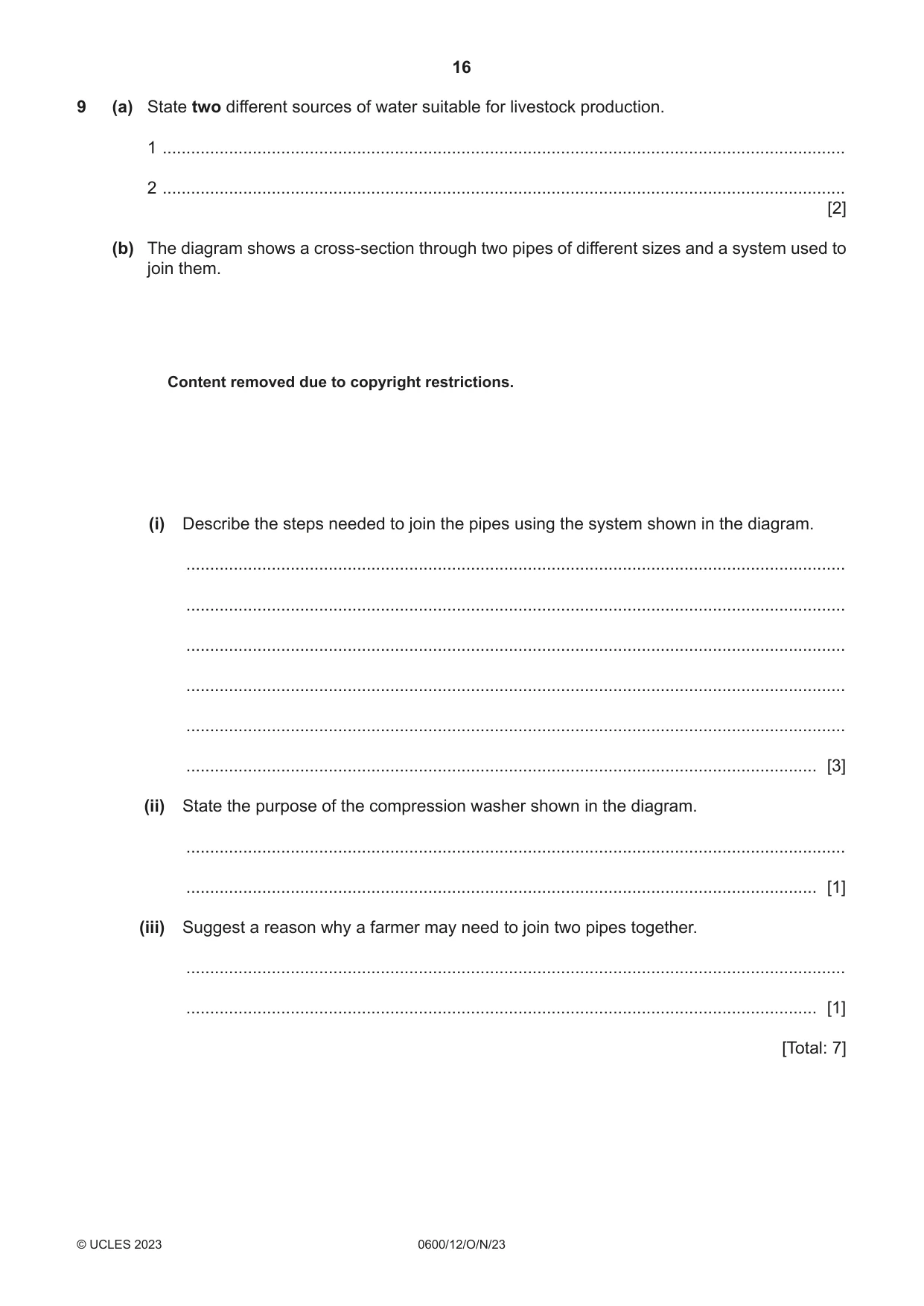 Cambridge IGCSE Agriculture 0600 2023 Oct/Nov Paper 1 · Variant 2 question paper, page 16 of 24