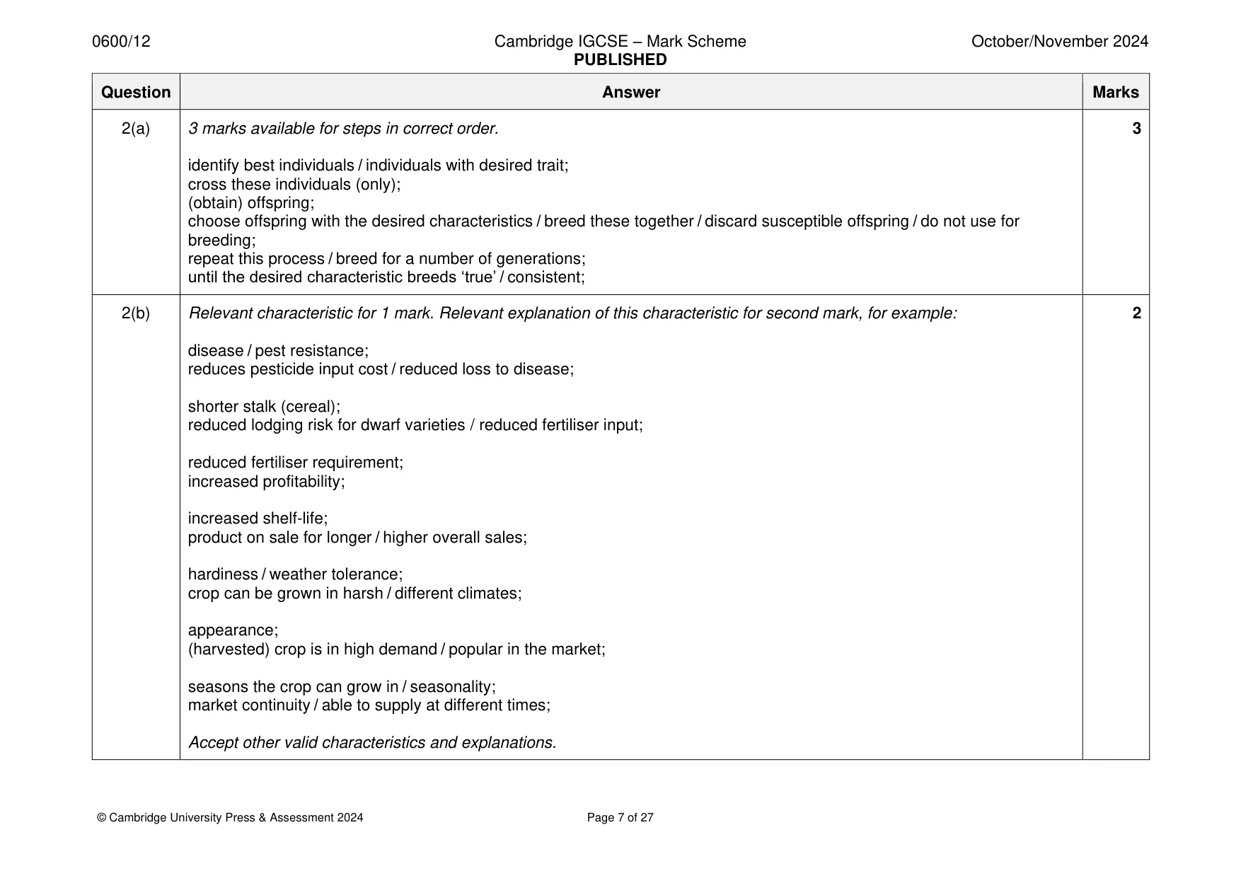 Mark scheme, page 7 of 27