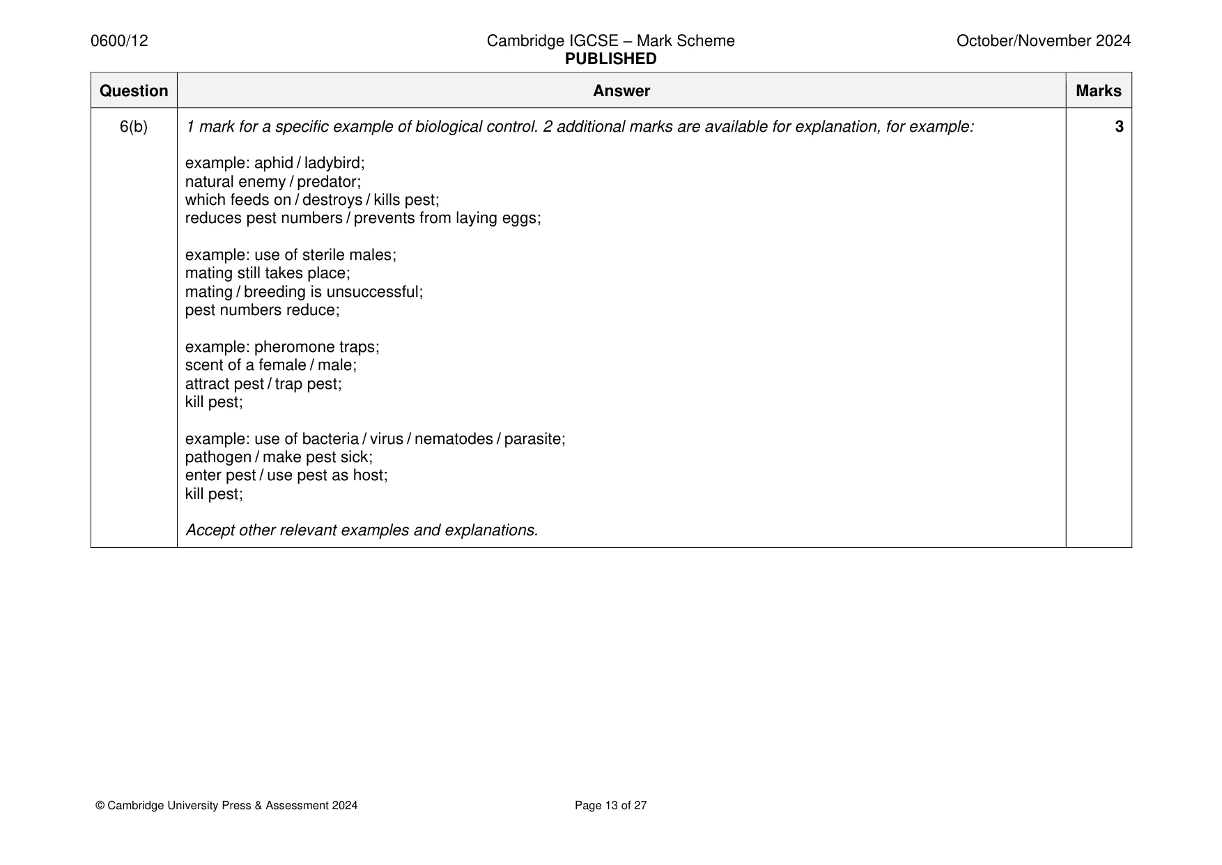 Mark scheme, page 13 of 27