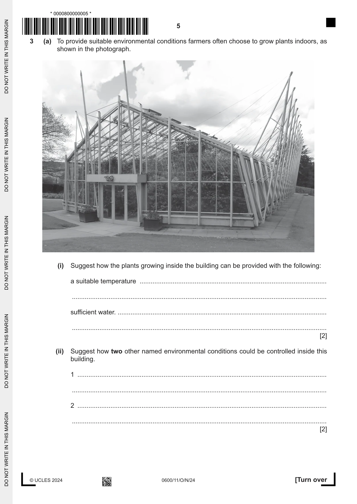 Cambridge IGCSE Agriculture 0600 2024 Oct/Nov Paper 1 · Variant 1 question paper, page 5 of 24