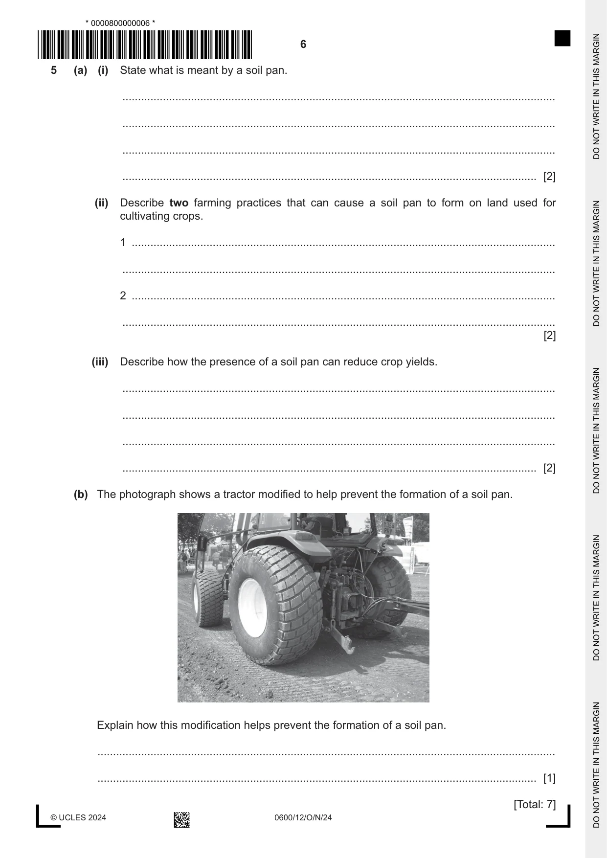 Cambridge IGCSE Agriculture 0600 2024 Oct/Nov Paper 1 · Variant 2 question paper, page 6 of 20