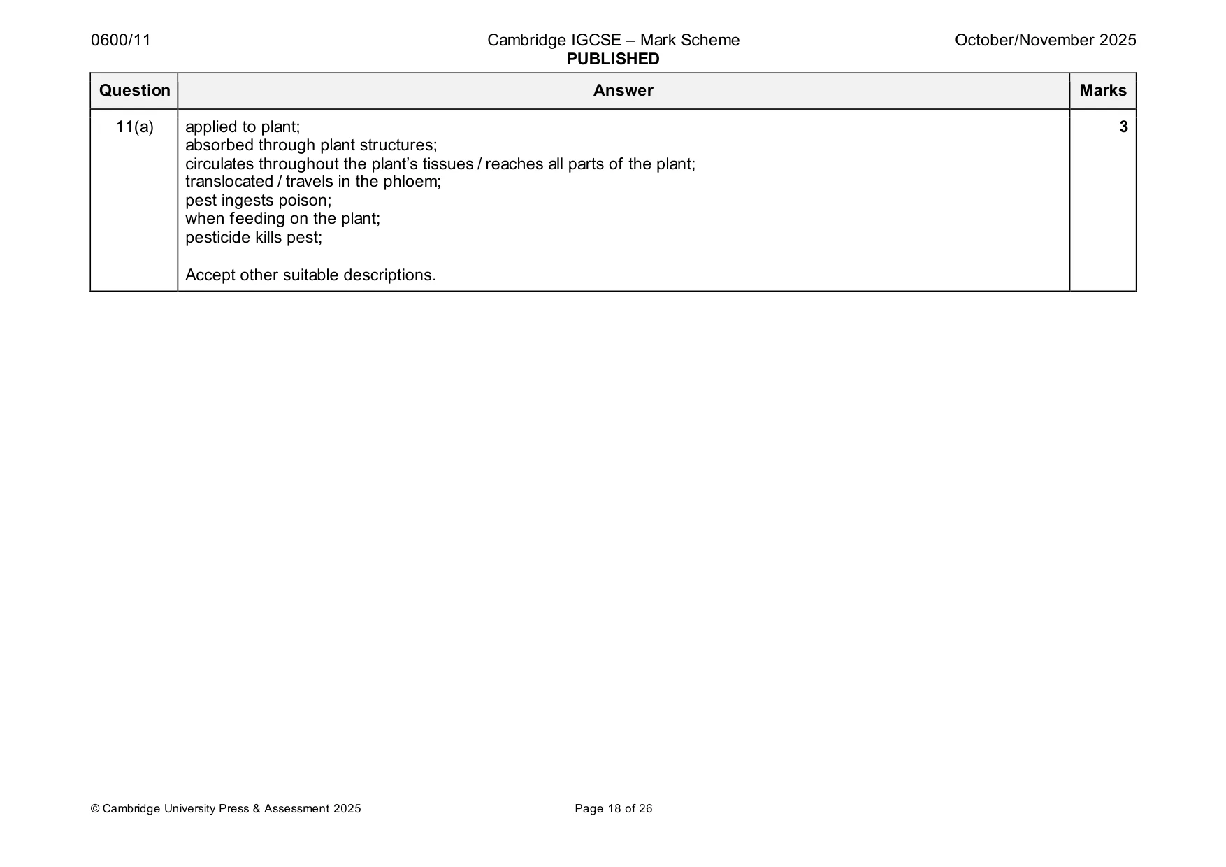Mark scheme, page 18 of 26