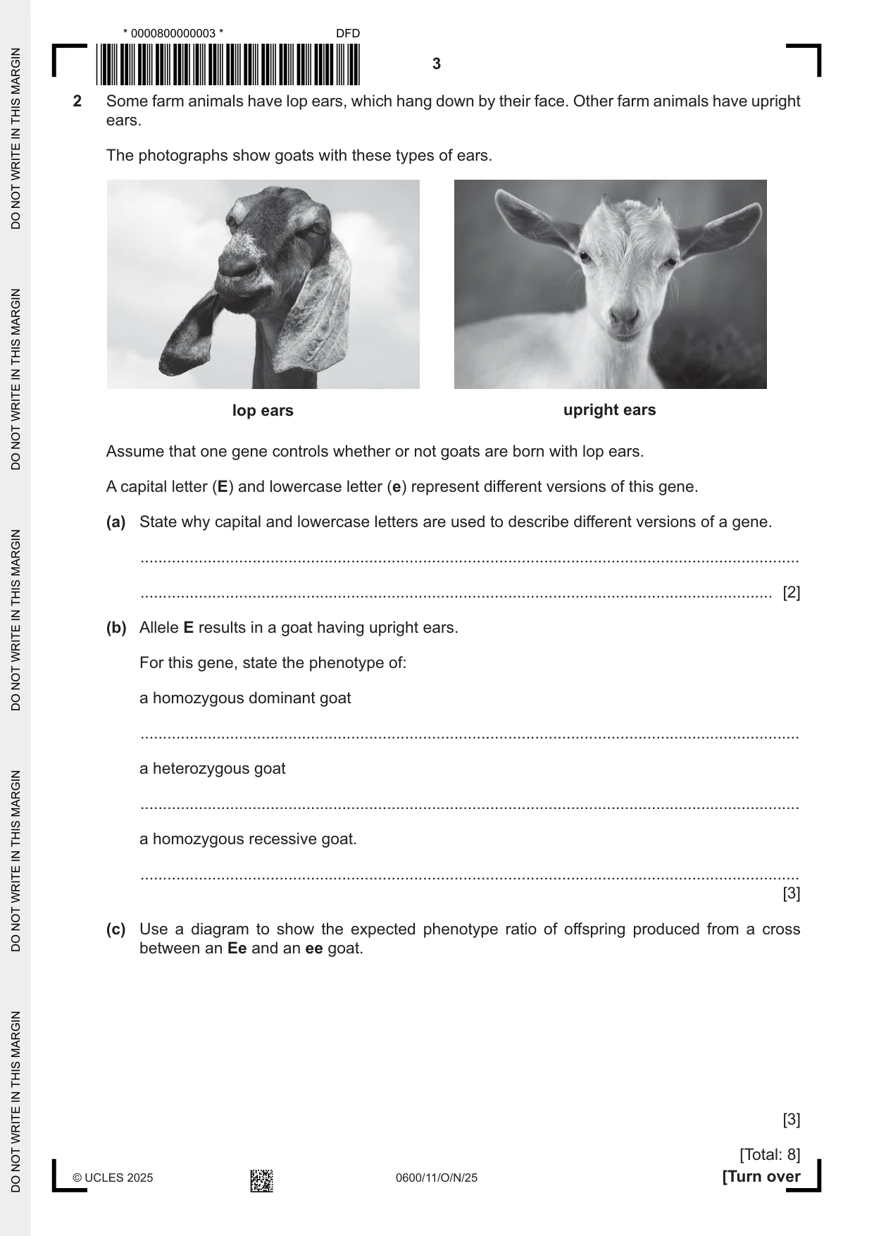 Cambridge IGCSE Agriculture 0600 2025 Oct/Nov Paper 1 · Variant 1 question paper, page 3 of 20