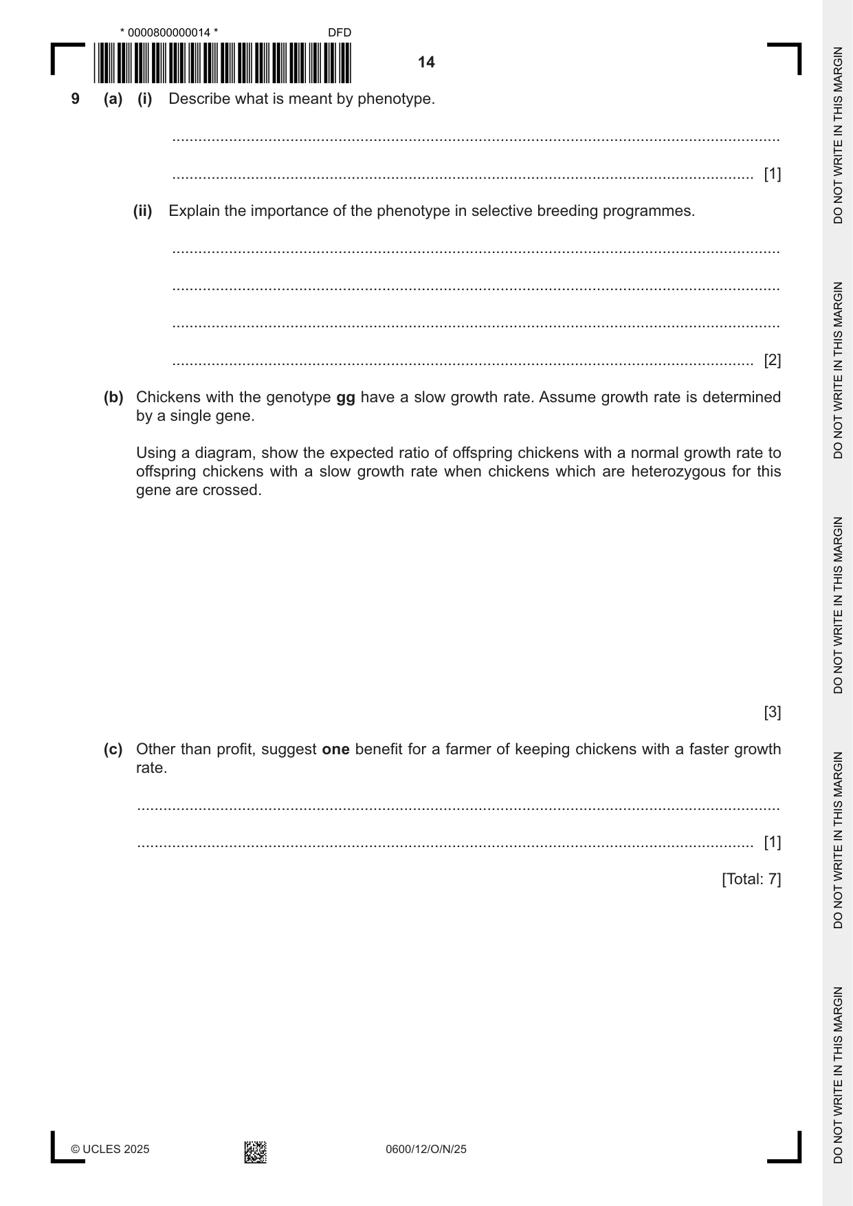 Cambridge IGCSE Agriculture 0600 2025 Oct/Nov Paper 1 · Variant 2 question paper, page 14 of 24