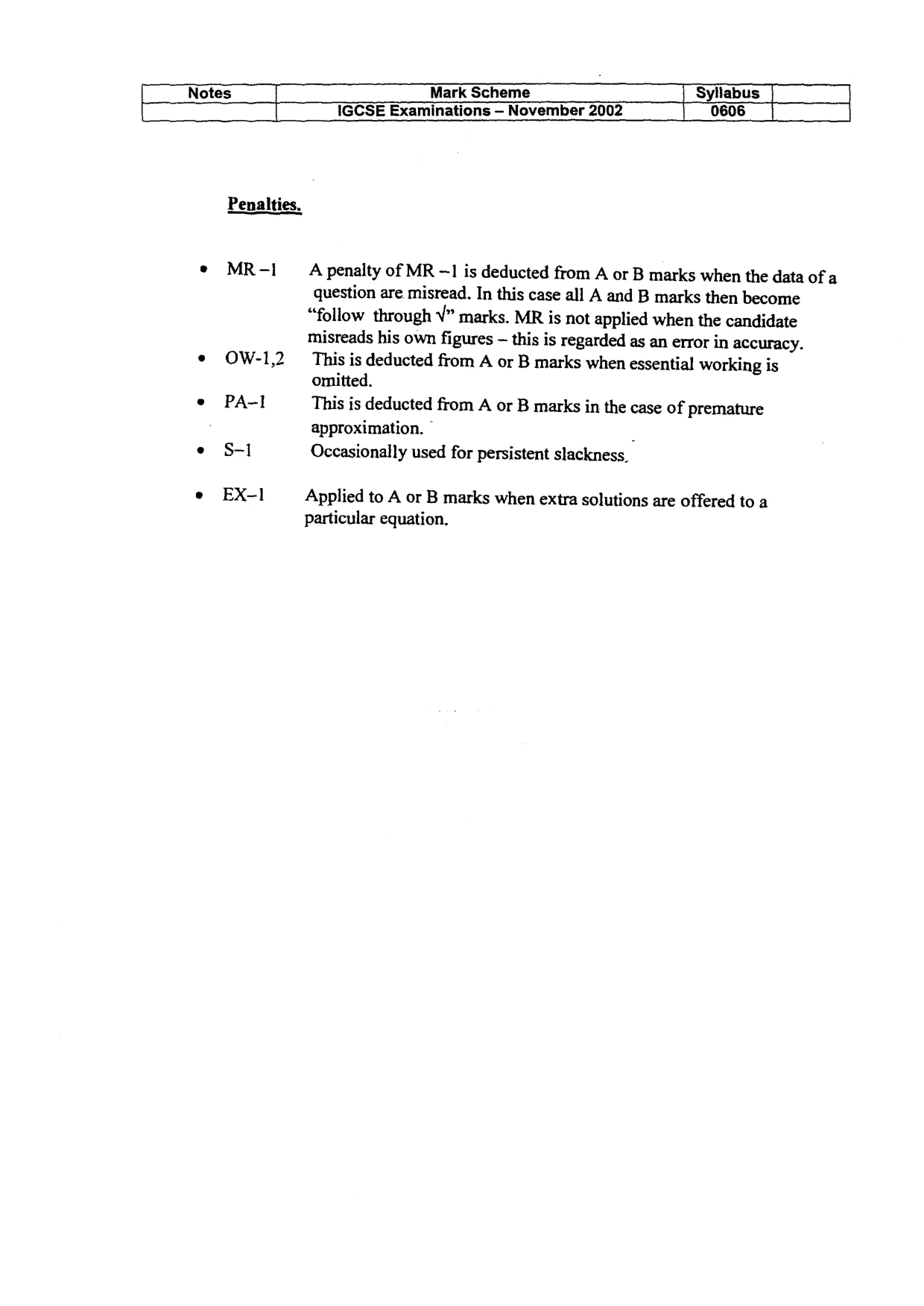 Mark scheme, page 3 of 7
