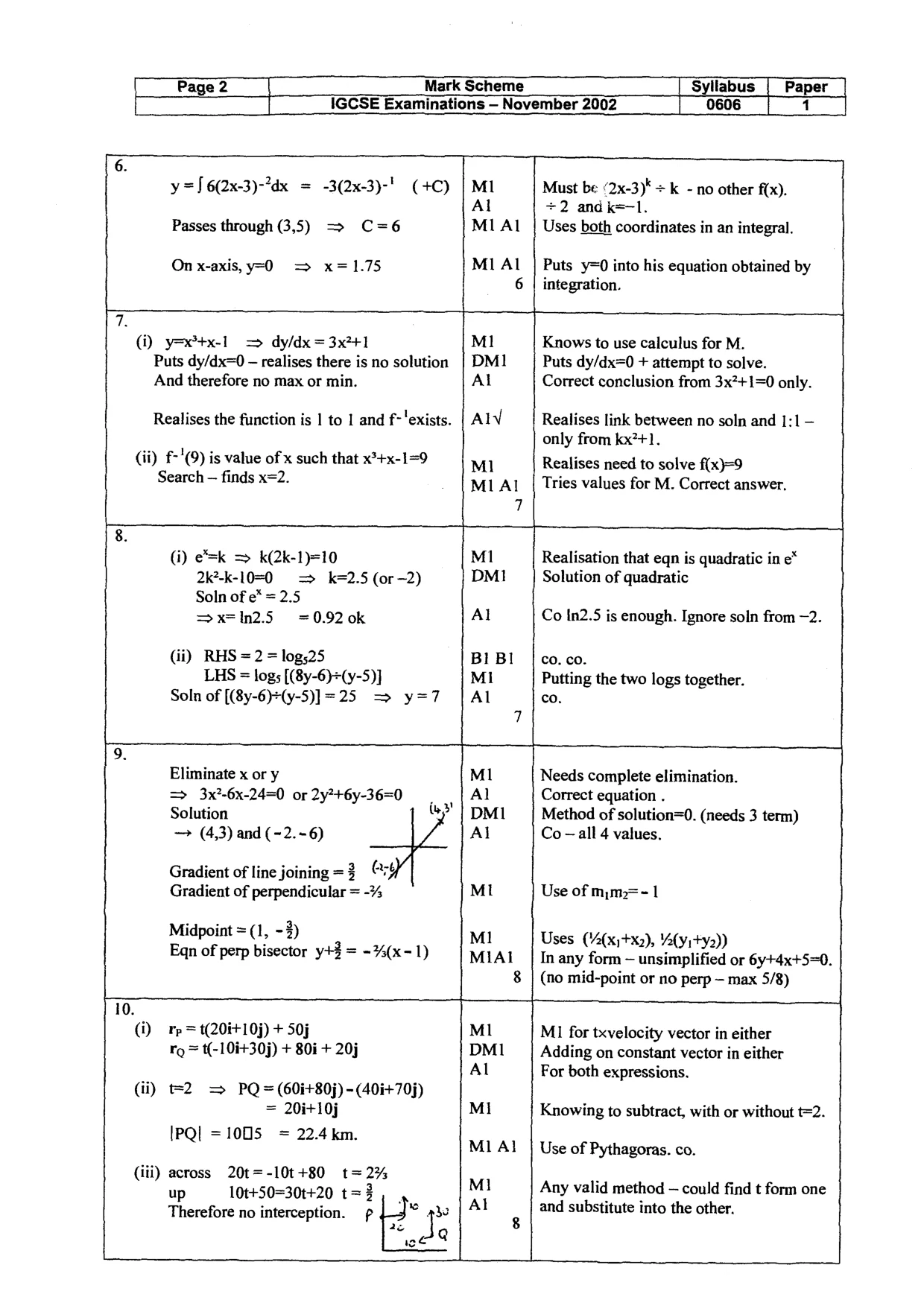 Mark scheme, page 6 of 7