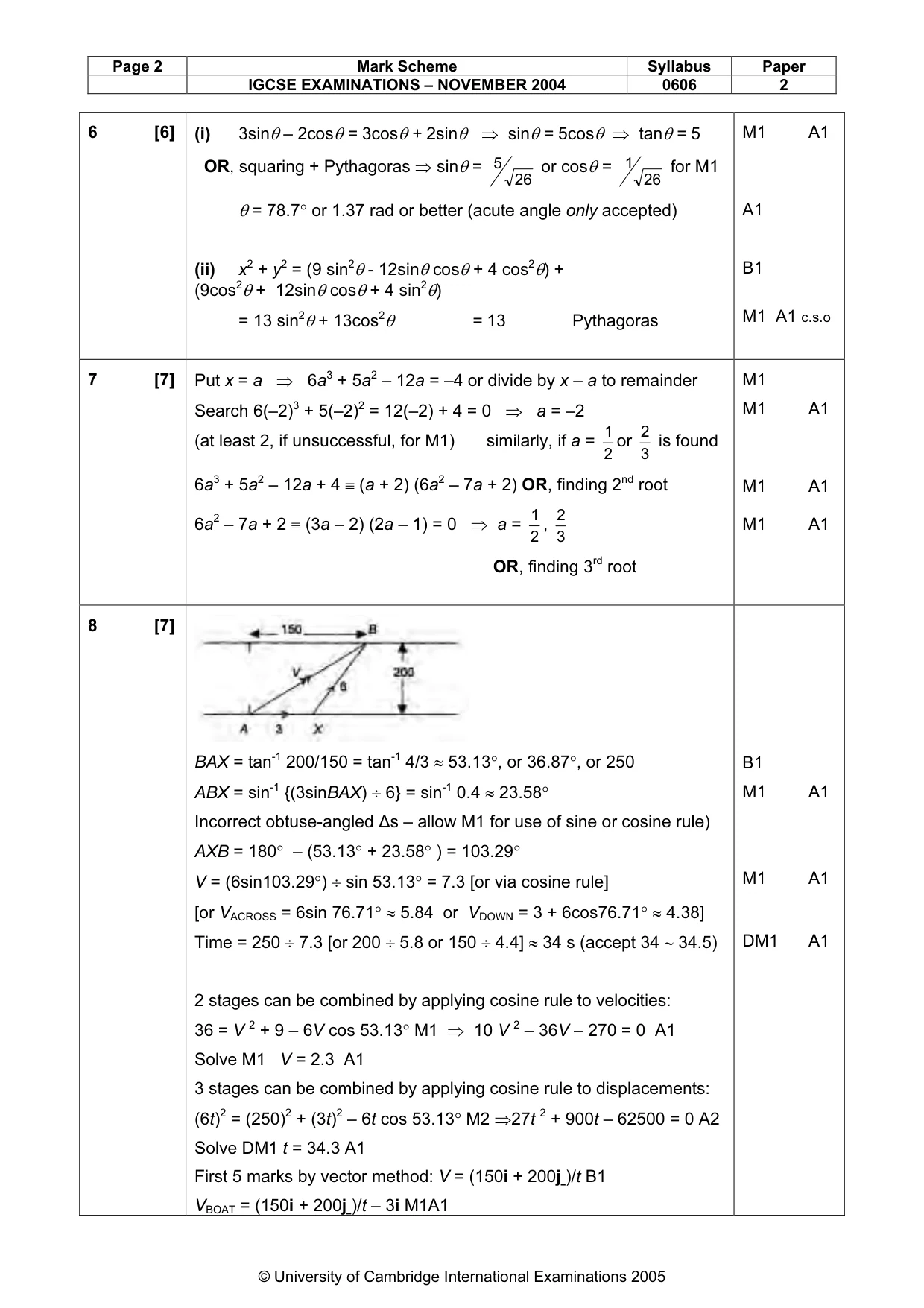 Mark scheme, page 7 of 11