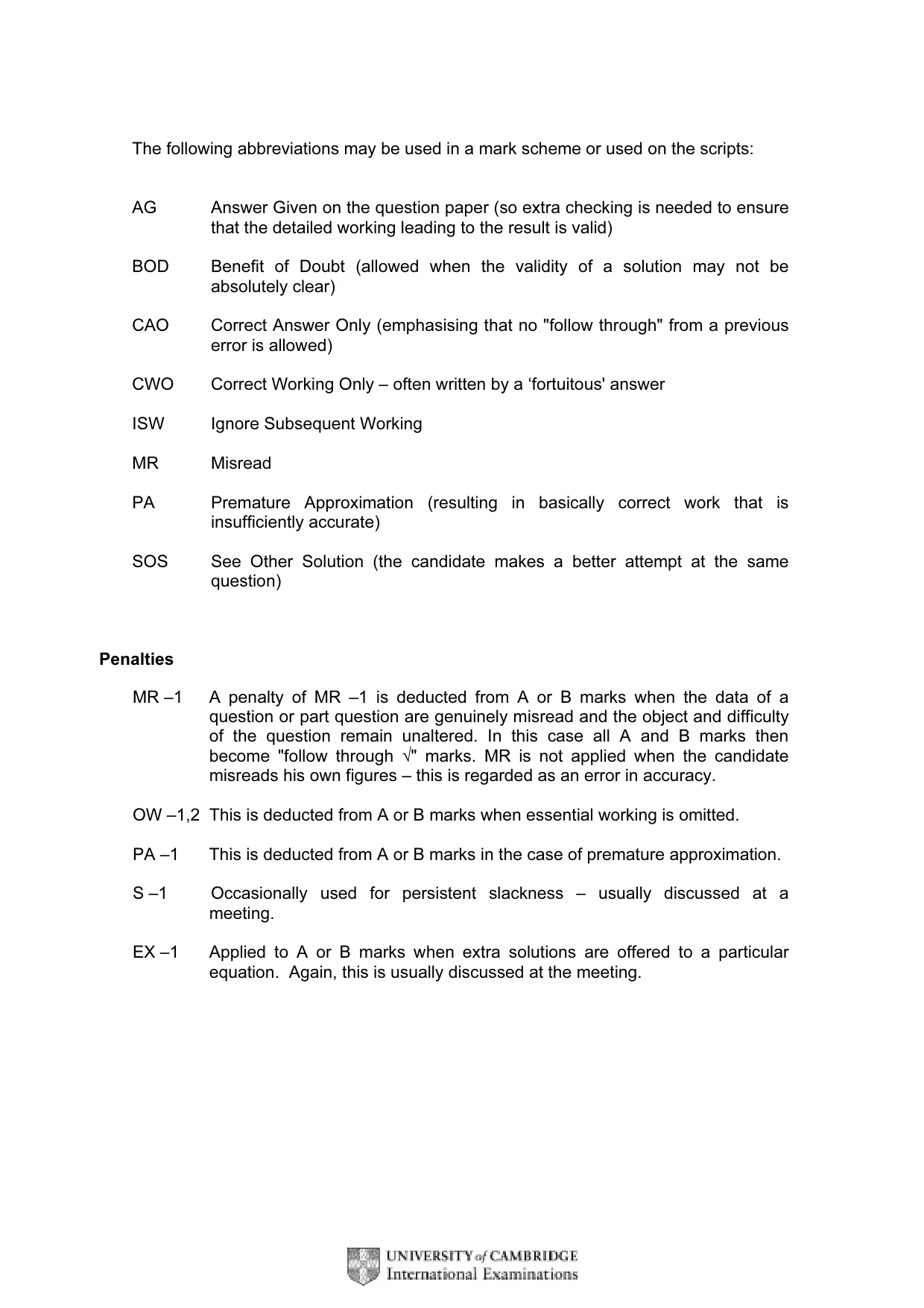 Mark scheme, page 4 of 9