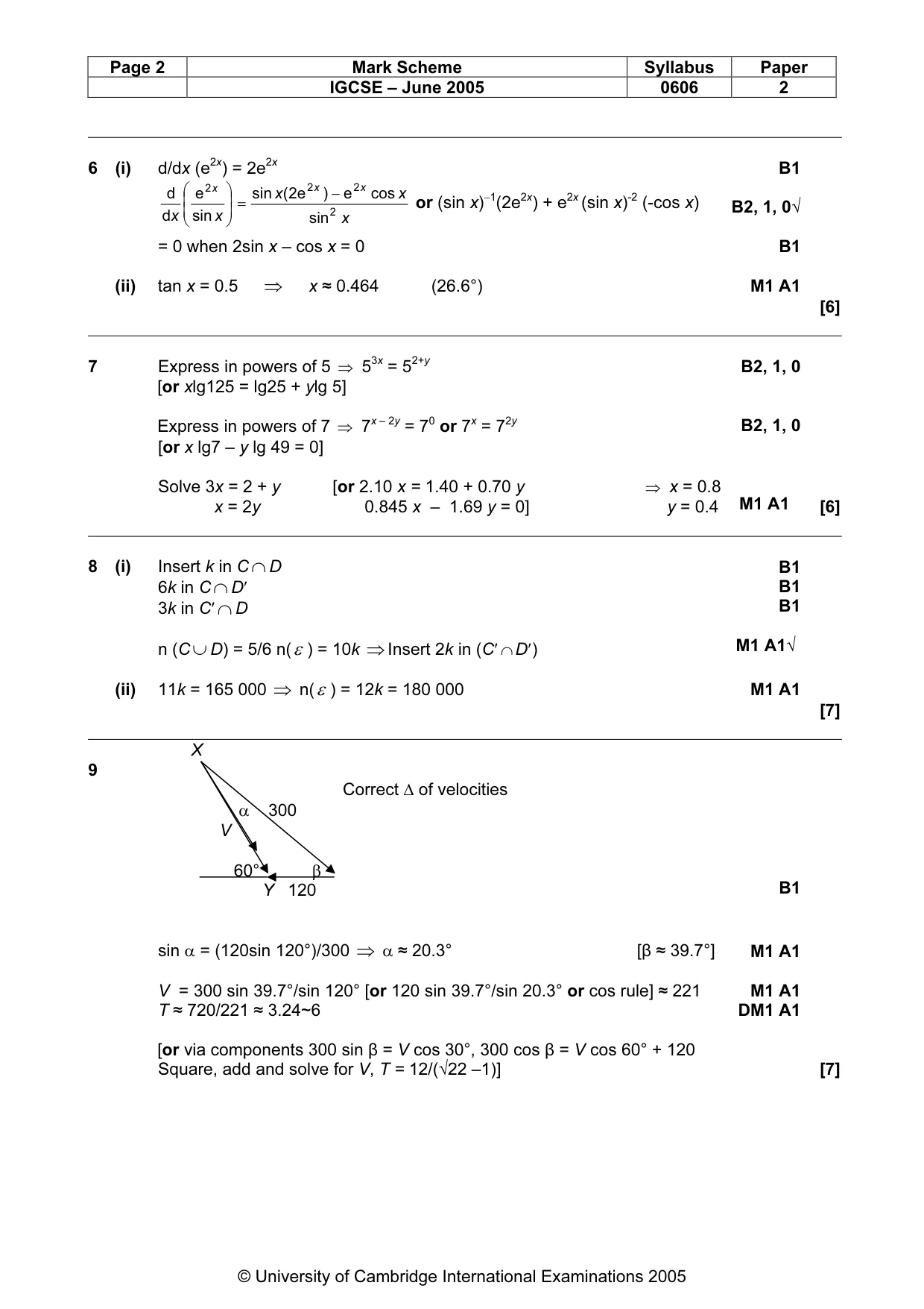 Mark scheme, page 8 of 10