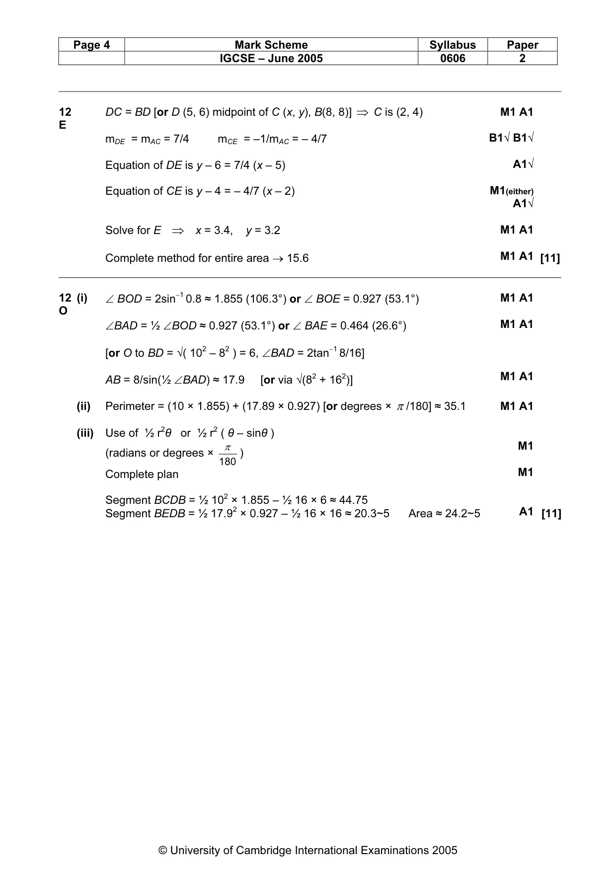 Mark scheme, page 10 of 10