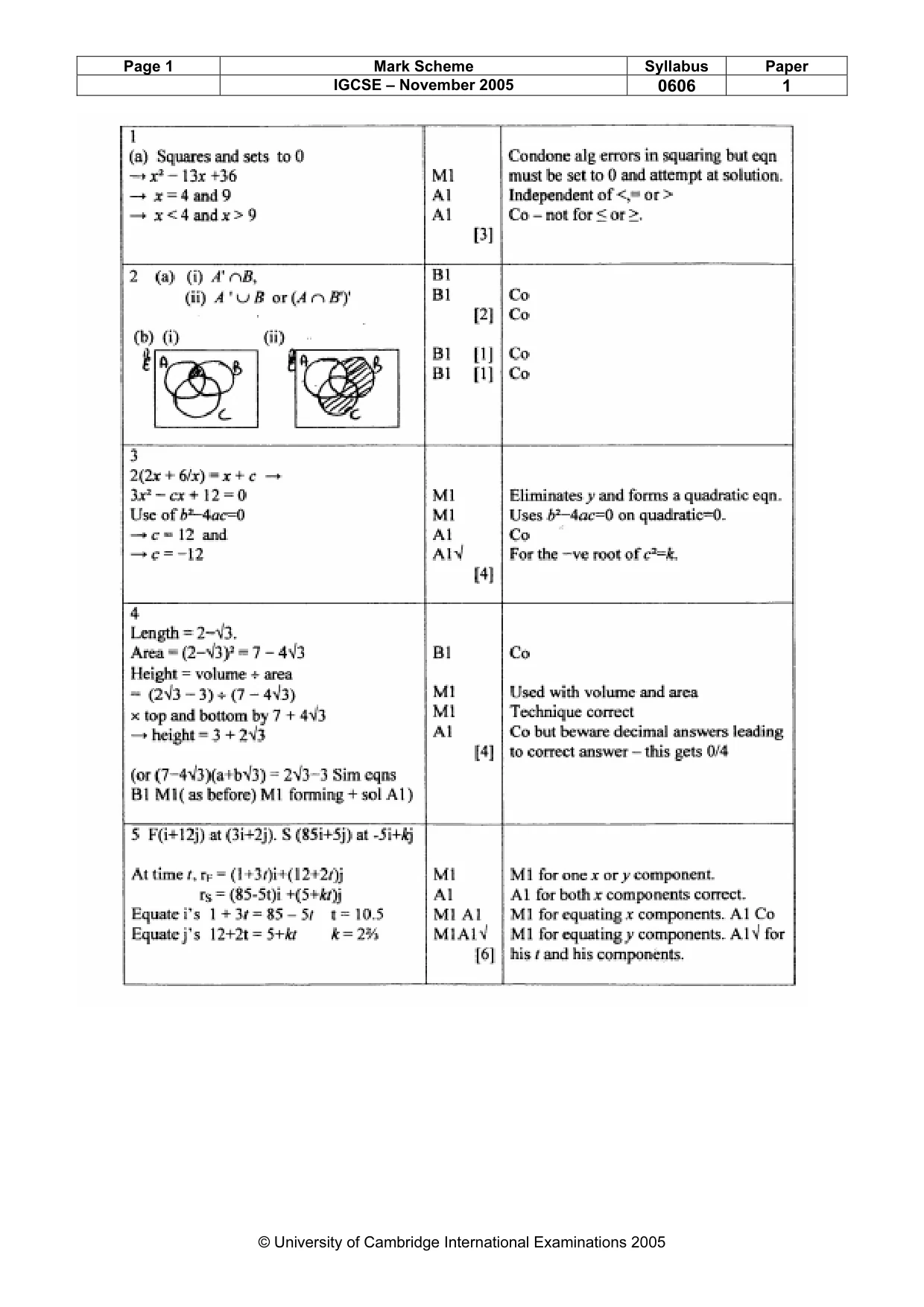 Mark scheme, page 4 of 8