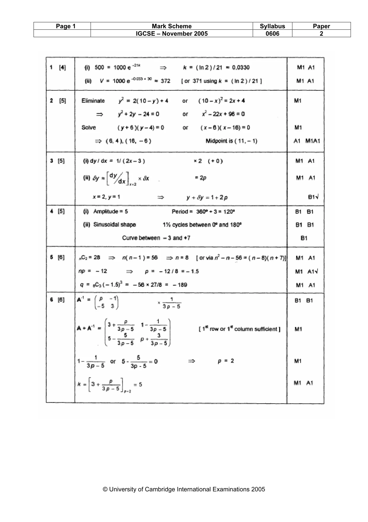 Mark scheme, page 4 of 6