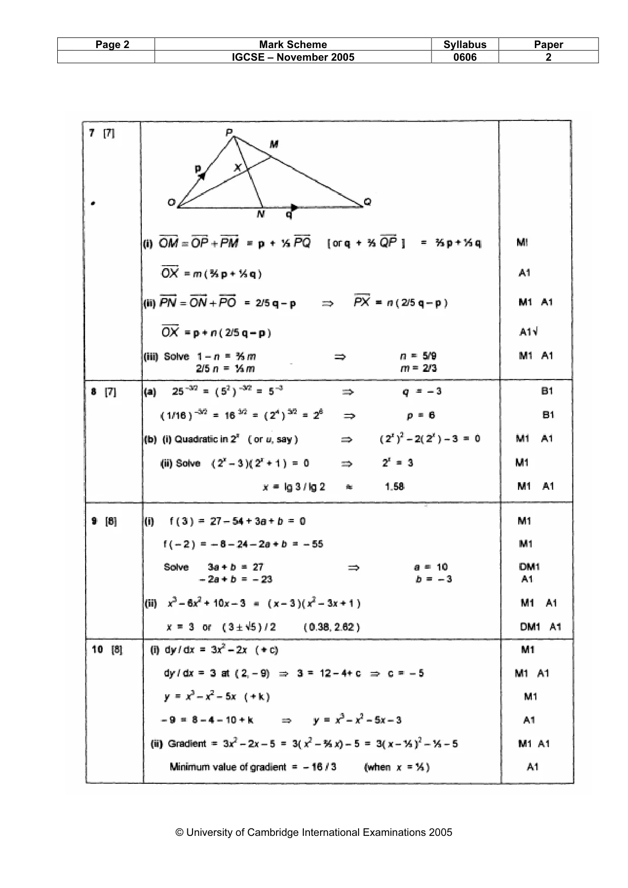 Mark scheme, page 5 of 6