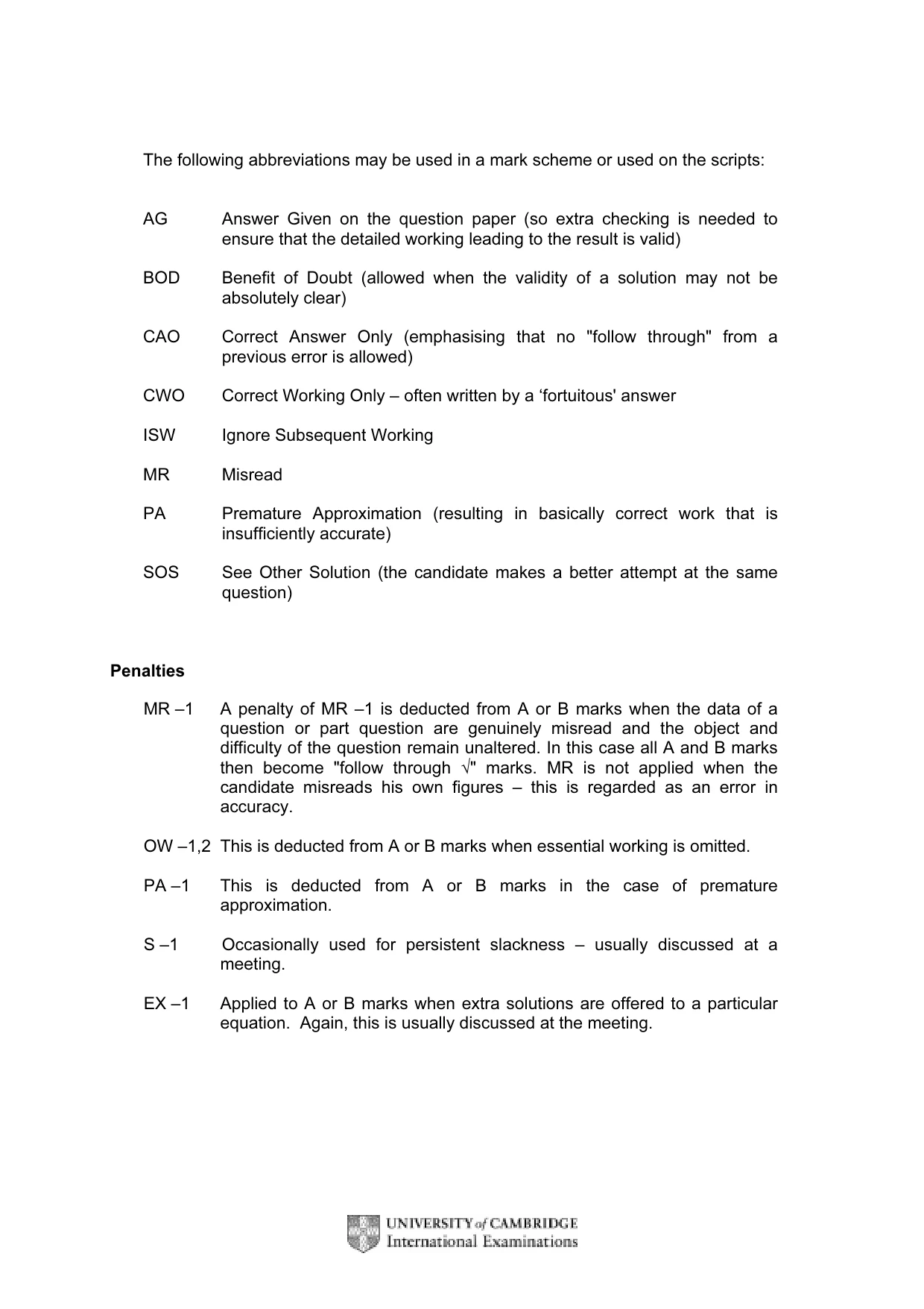 Mark scheme, page 3 of 7