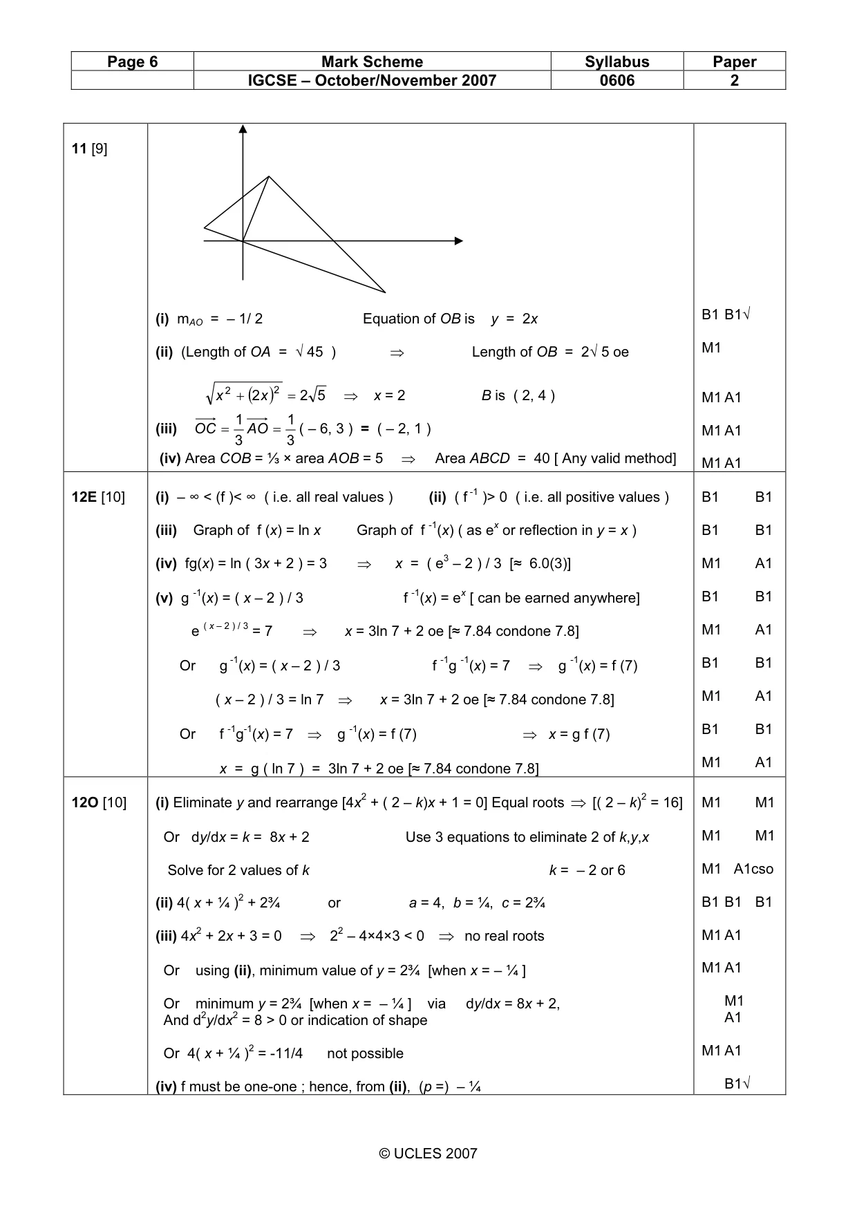 Mark scheme, page 6 of 6