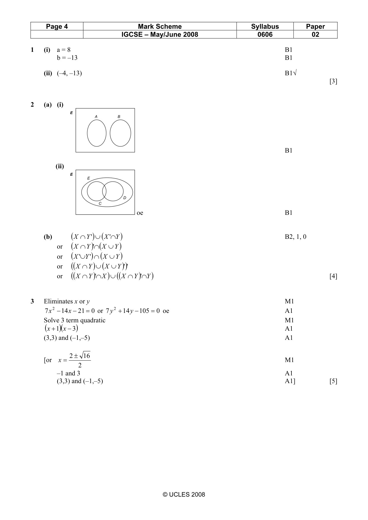 Mark scheme, page 4 of 8