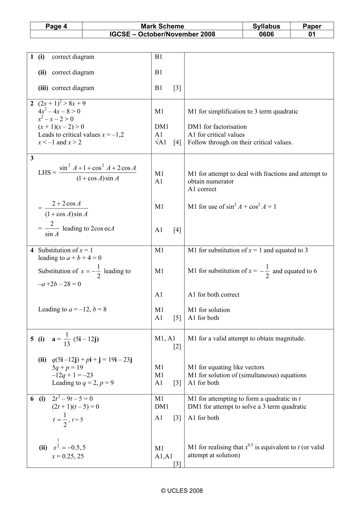 Mark scheme, page 4 of 7