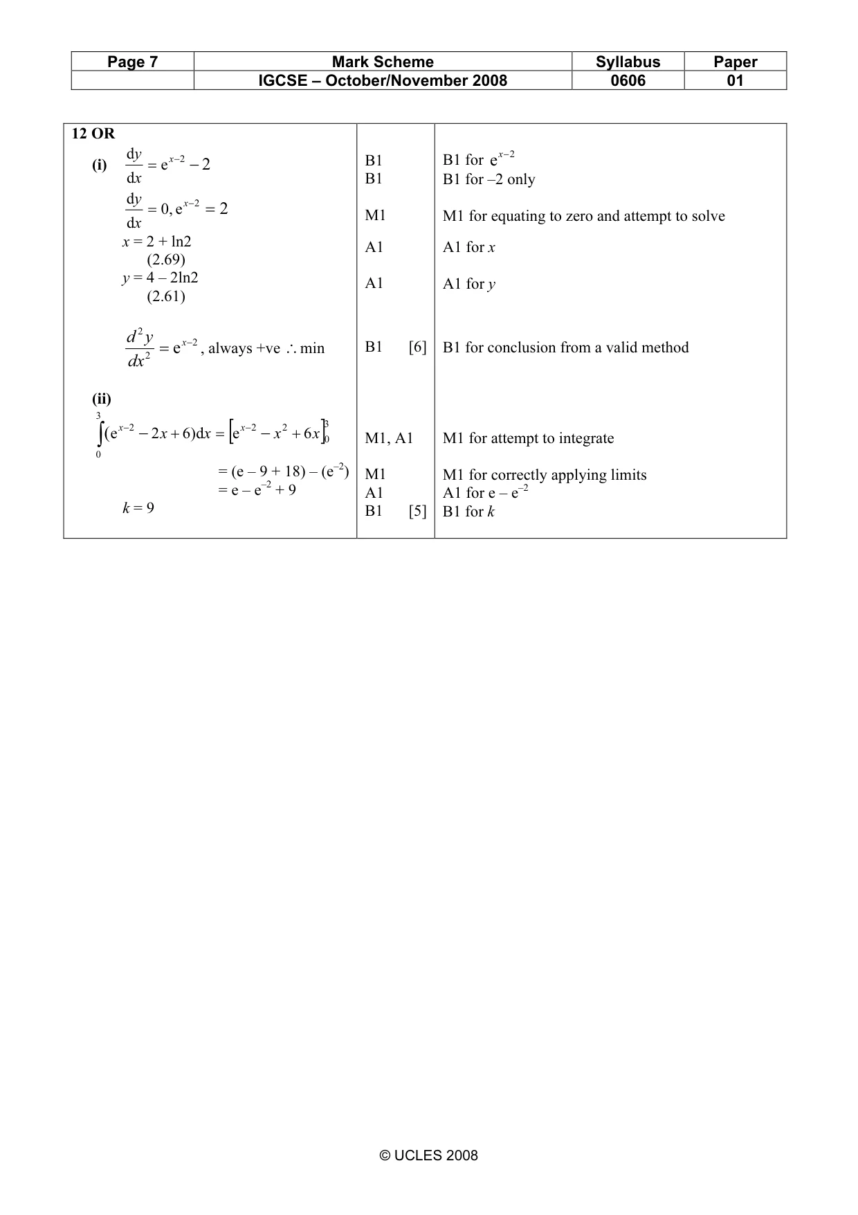 Mark scheme, page 7 of 7