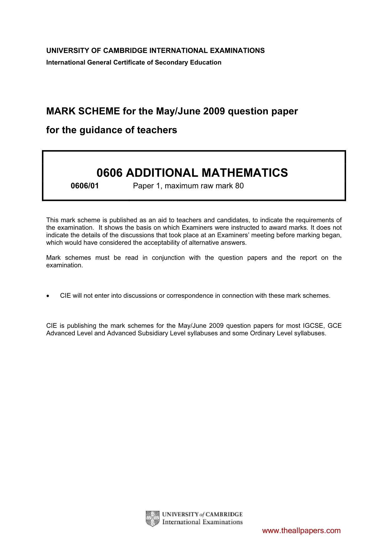 Mark scheme, page 1 of 9