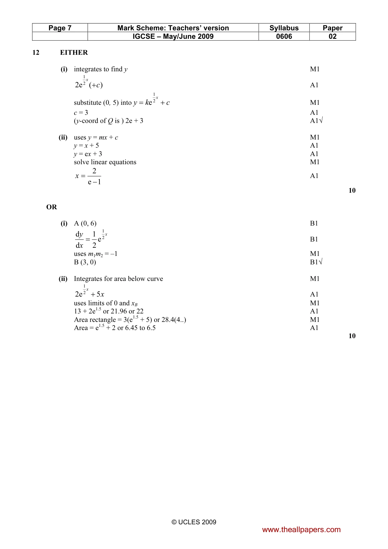 Mark scheme, page 7 of 7