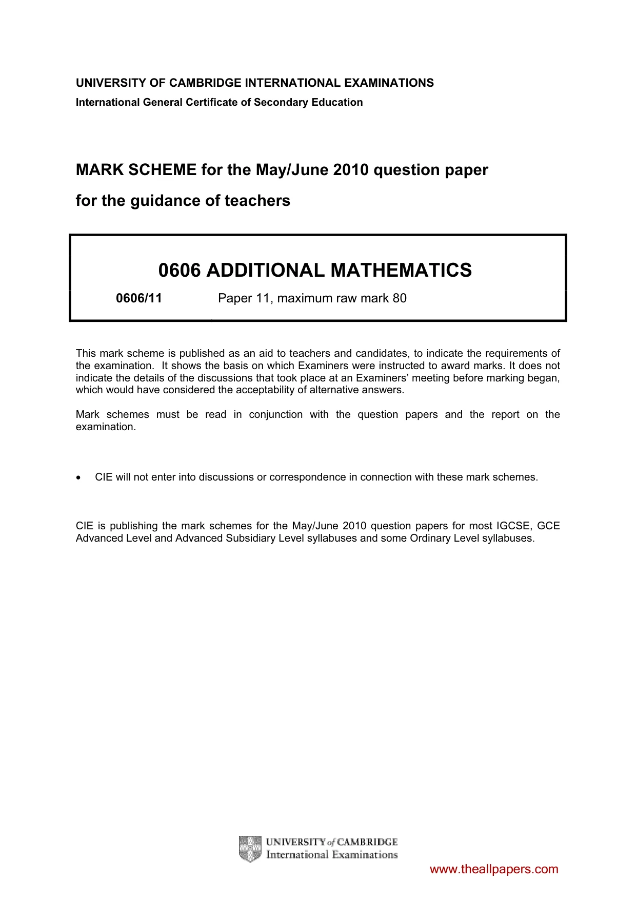 Mark scheme, page 1 of 7