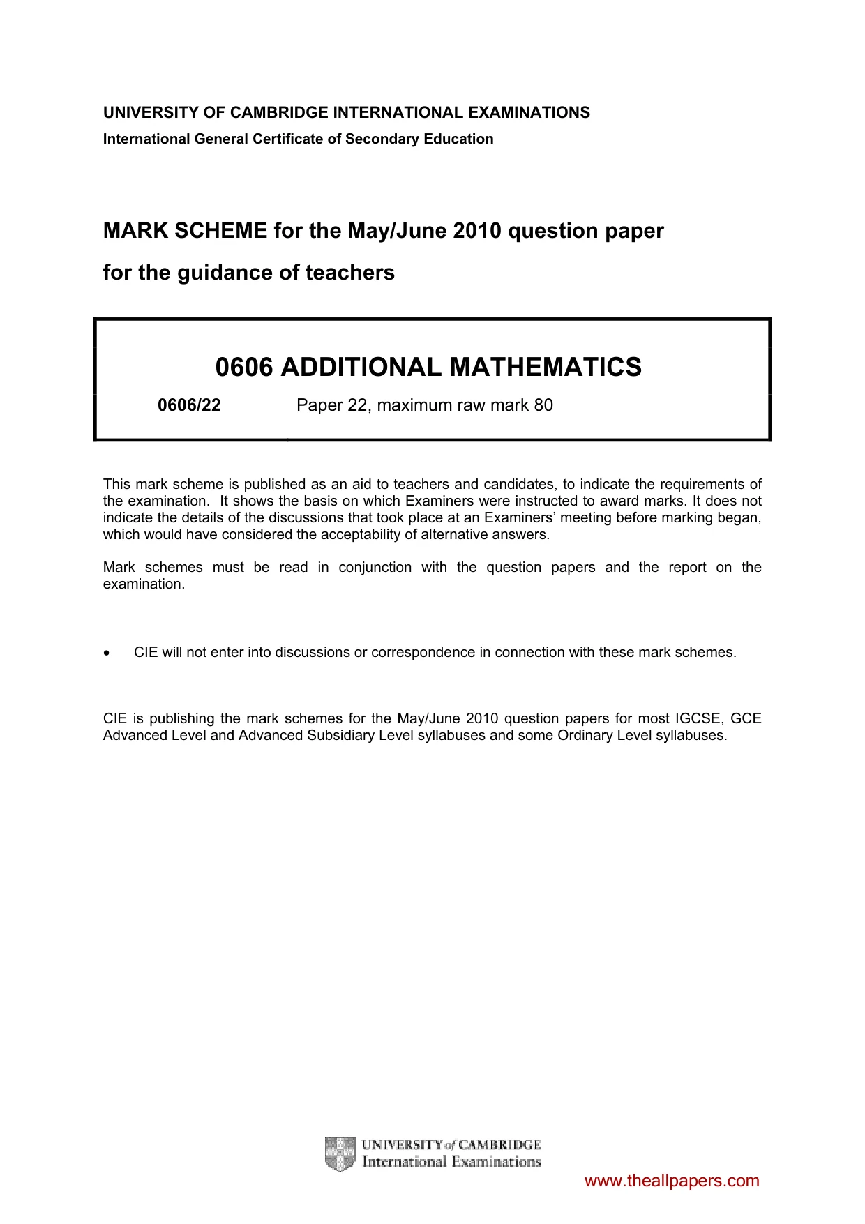 Mark scheme, page 1 of 7