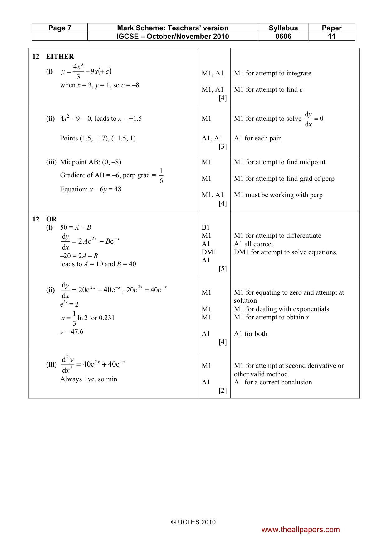 Mark scheme, page 7 of 7
